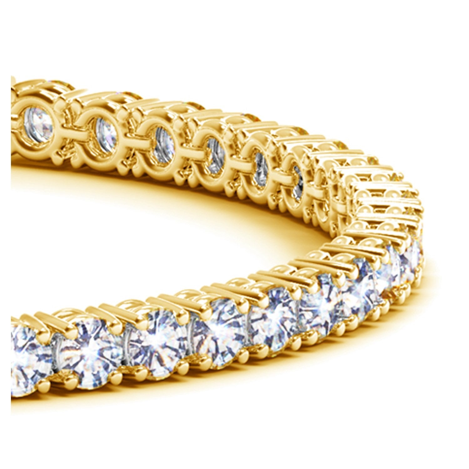 Lab Grown Round Diamond Tennis Bracelet in 14k Yellow Gold(10 cctw F/G VS2/SI1)
