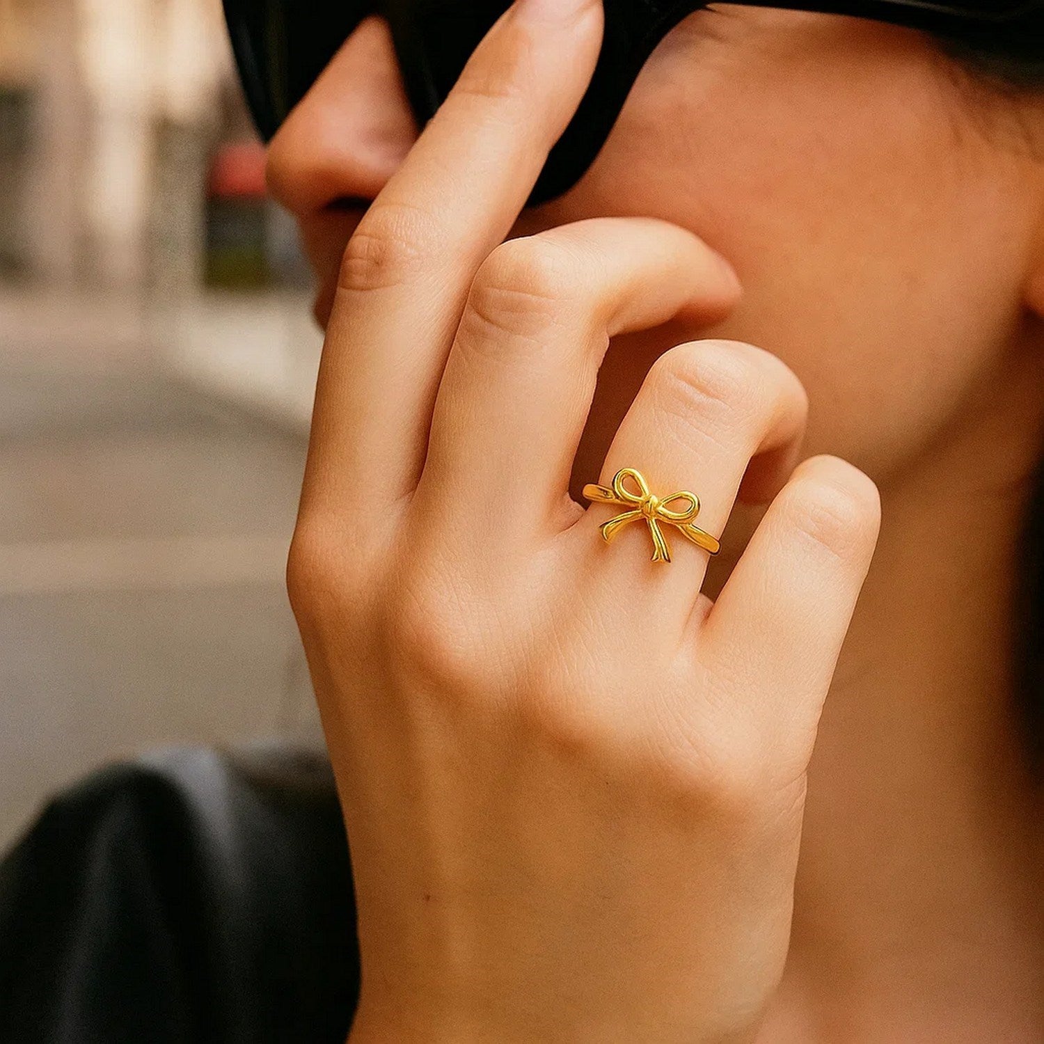 14k Yellow Gold Bow Ring