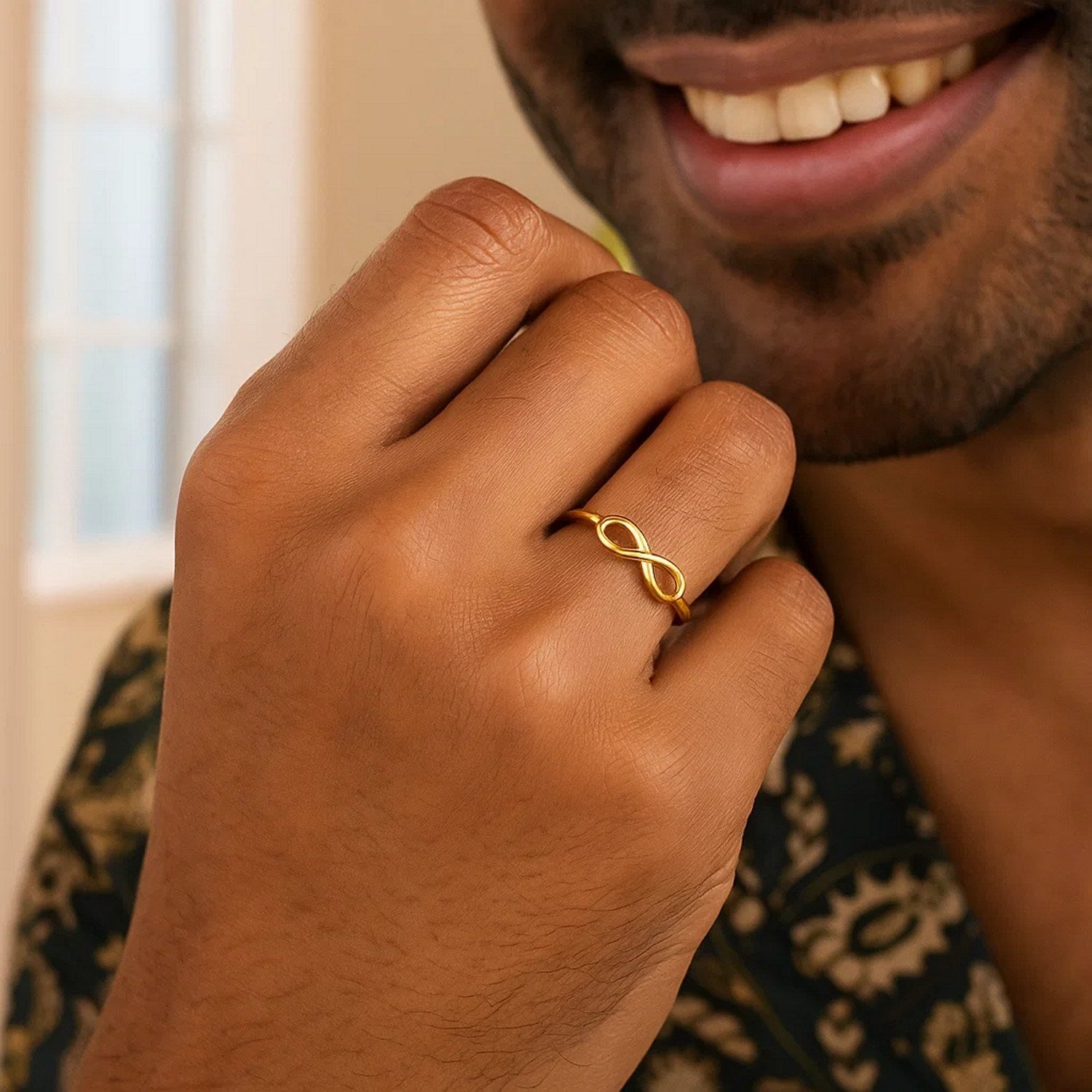 14k Yellow Gold Infinity Ring in High Polish