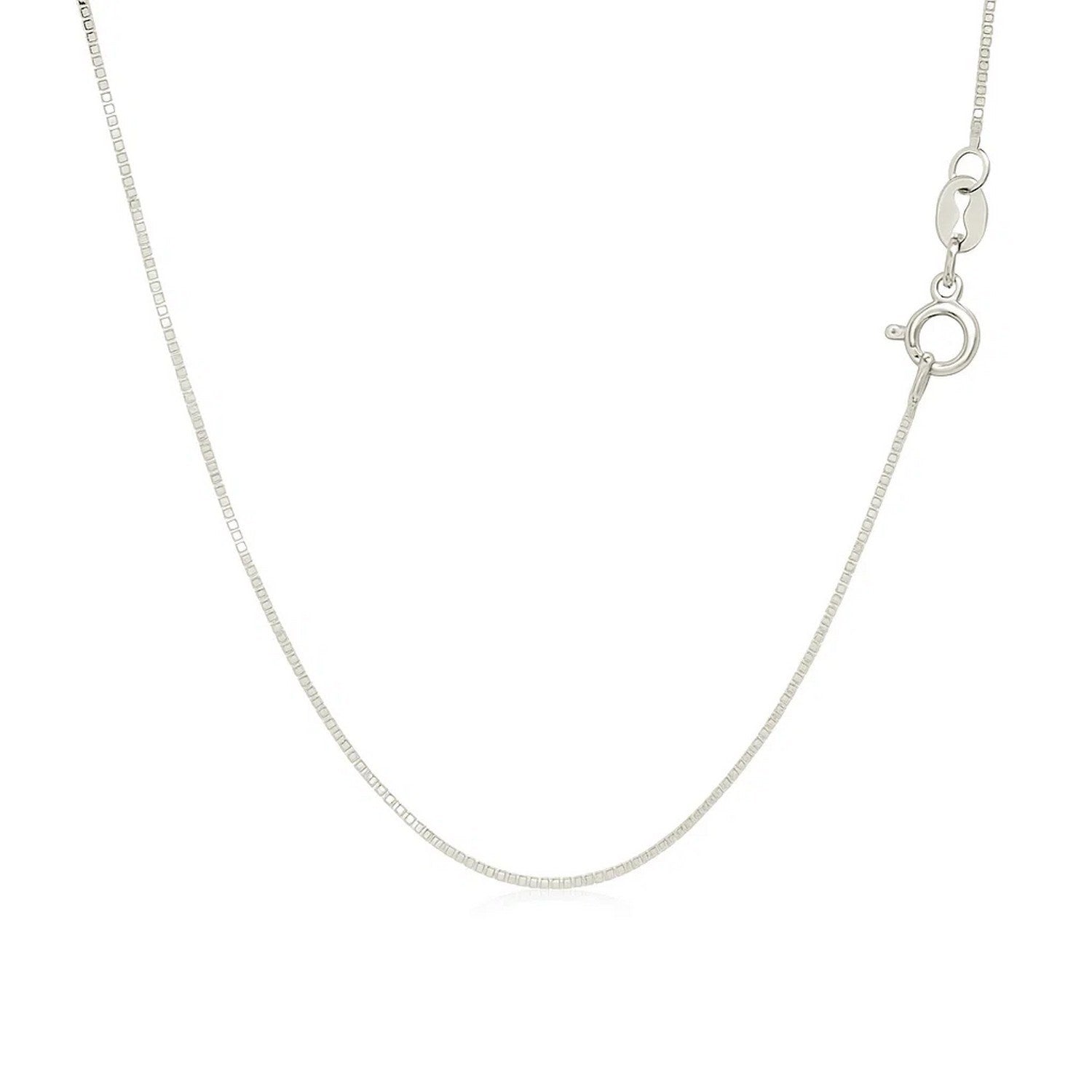 Sterling Silver Rhodium Plated Box Chain (0.70 mm)