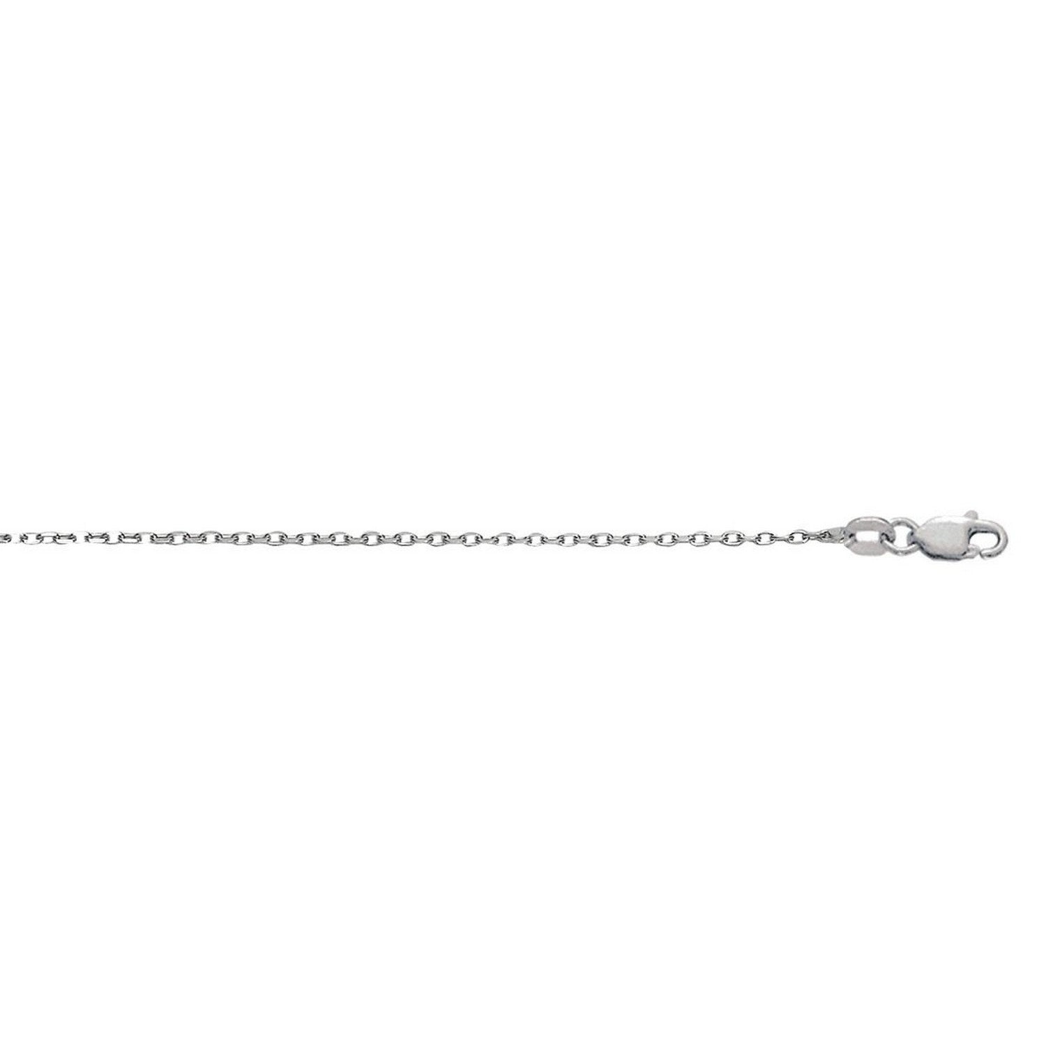 Sterling Silver Rhodium Plated Cable Chain (0.80 mm)