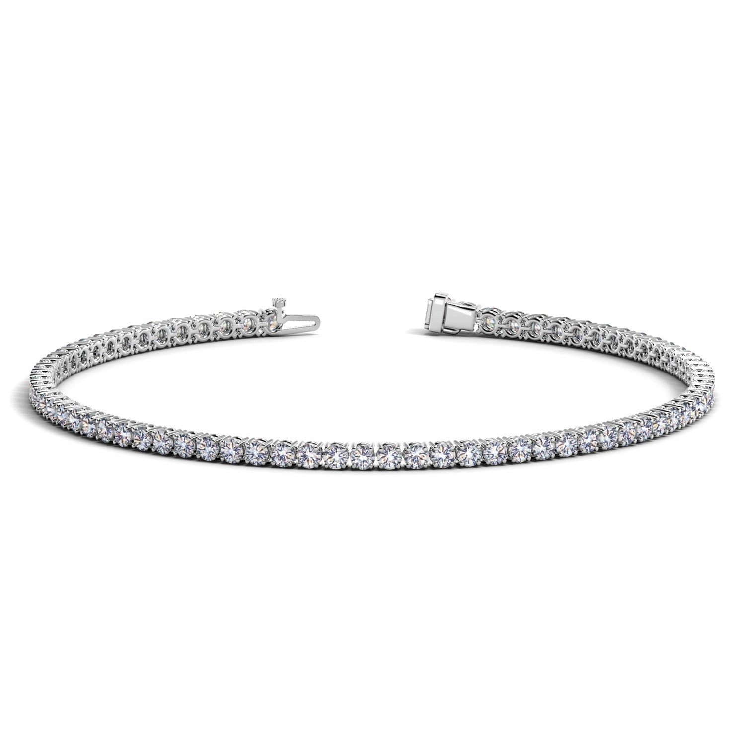 Lab Grown Round Diamond Tennis Bracelet in 14k White Gold (2 cctw F/G VS2/SI1)