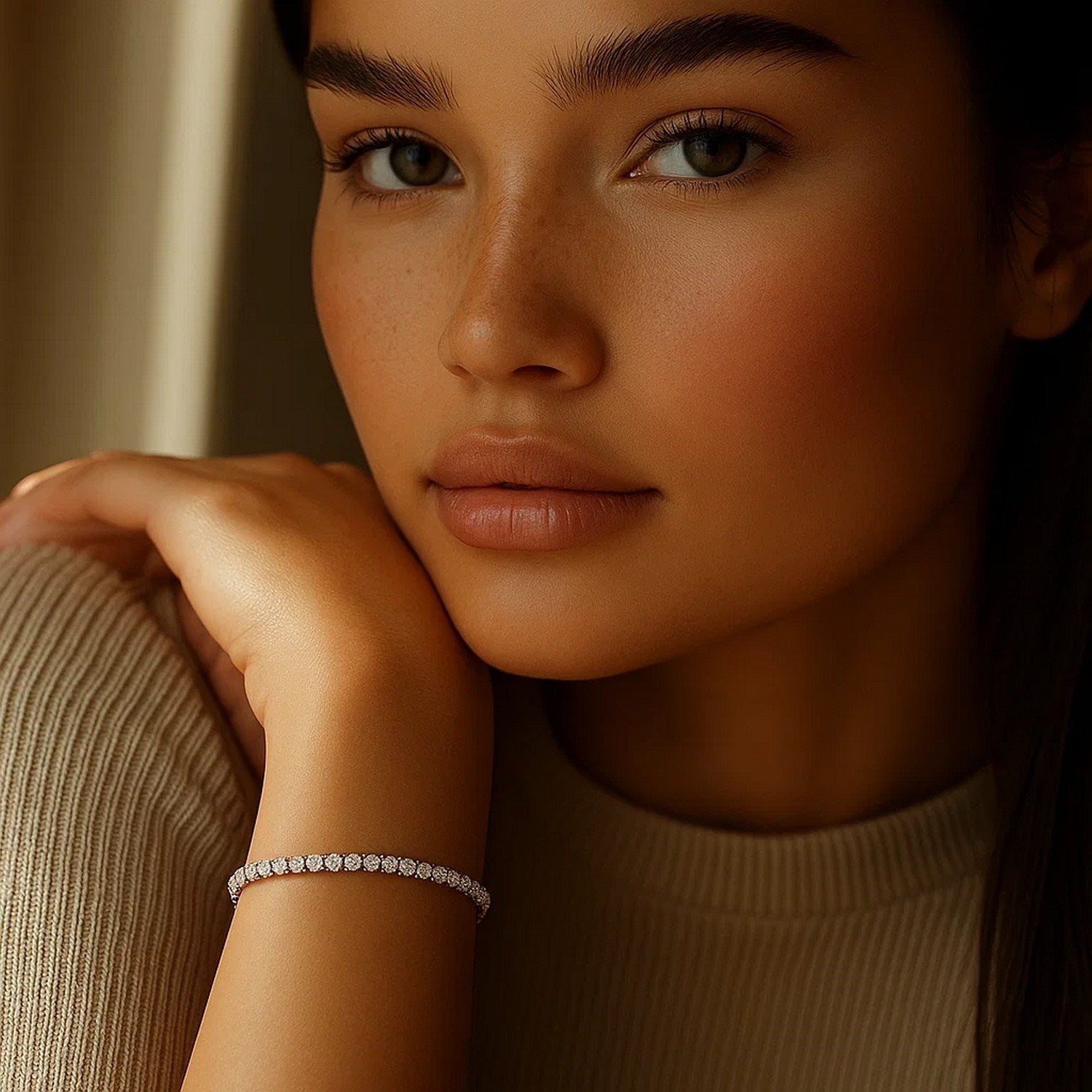 Lab Grown Round Diamond Tennis Bracelet in 14k White Gold (2 cctw F/G VS2/SI1)