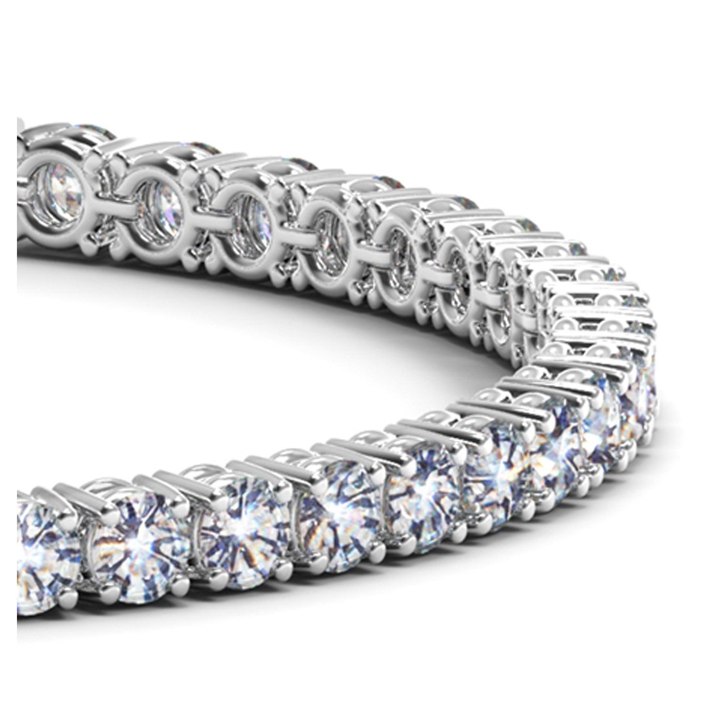 Lab Grown Round Diamond Tennis Bracelet in 14k White Gold (10 cctw F/G VS2/SI1)