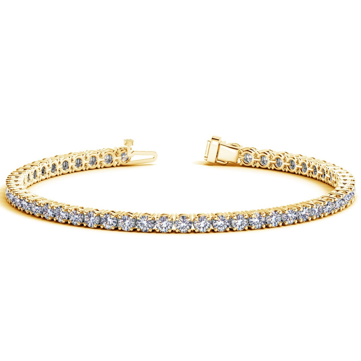 Lab Grown Round Diamond Tennis Bracelet in 14k Yellow Gold (7 cctw F/G VS2/SI1)