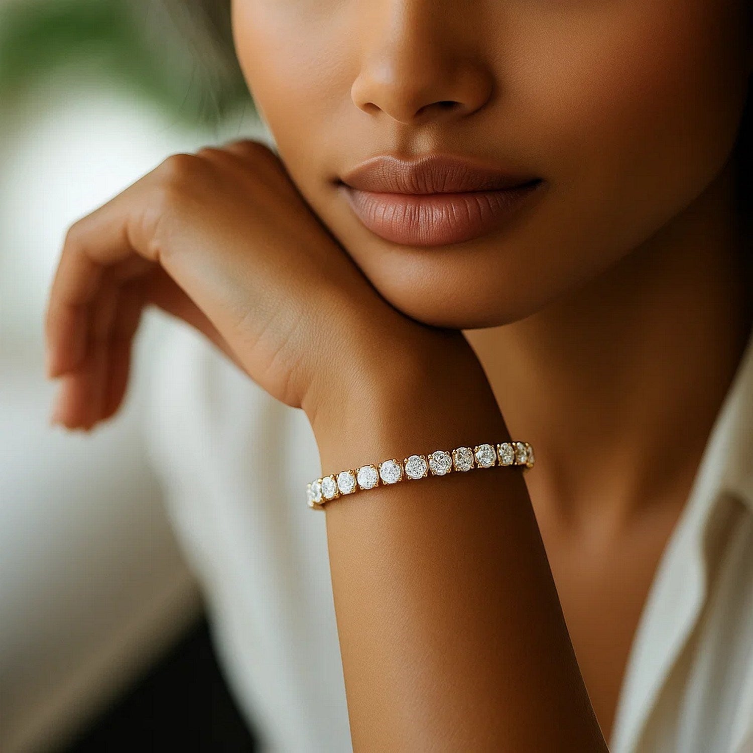 Lab Grown Round Diamond Tennis Bracelet in 14k Yellow Gold (7 cctw F/G VS2/SI1)