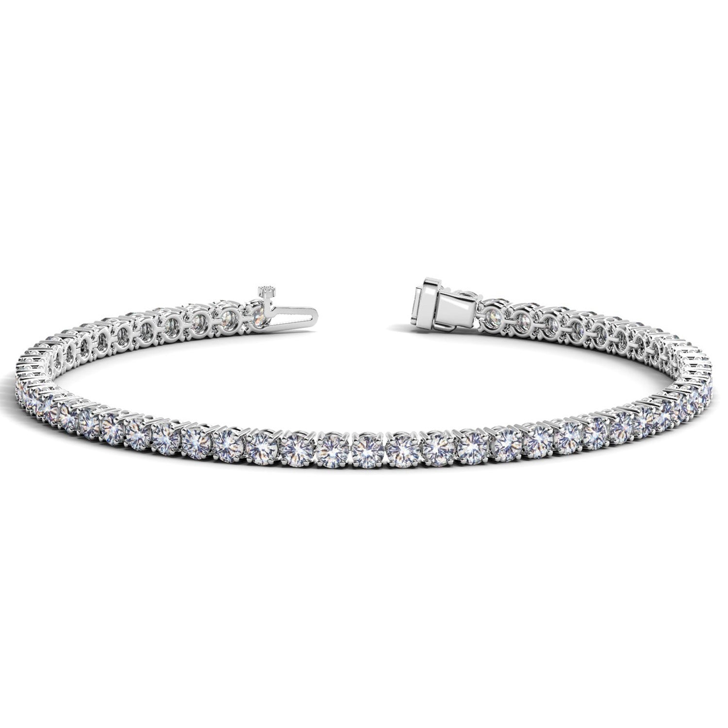 Lab Grown Round Diamond Tennis Bracelet in 14k White Gold (7 cctw F/G VS2/SI1)
