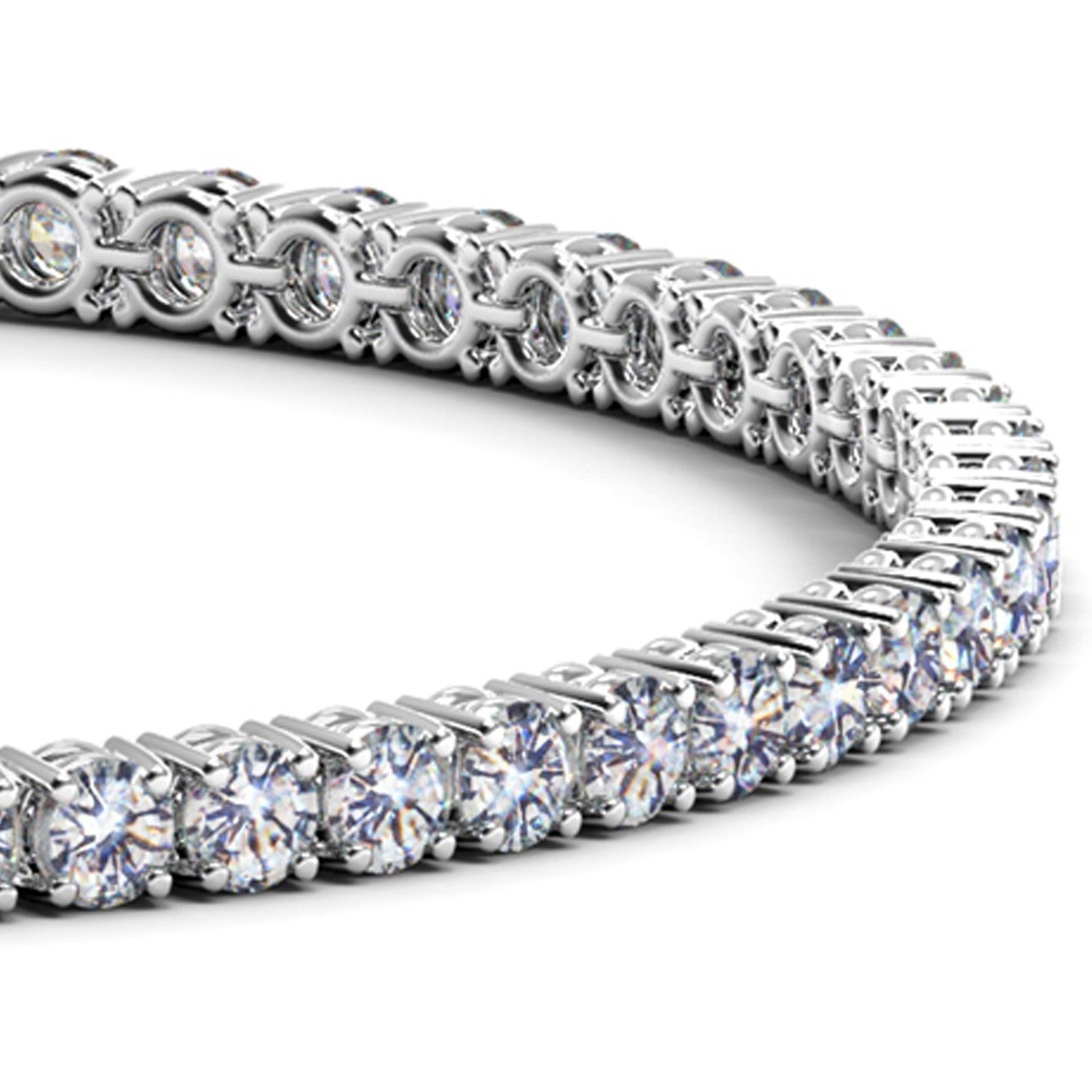 Lab Grown Round Diamond Tennis Bracelet in 14k White Gold (7 cctw F/G VS2/SI1)