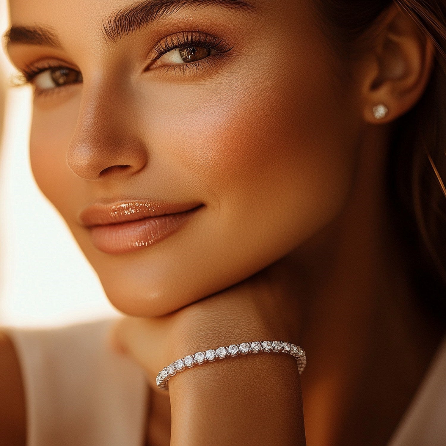 Lab Grown Round Diamond Tennis Bracelet in 14k White Gold (7 cctw F/G VS2/SI1)