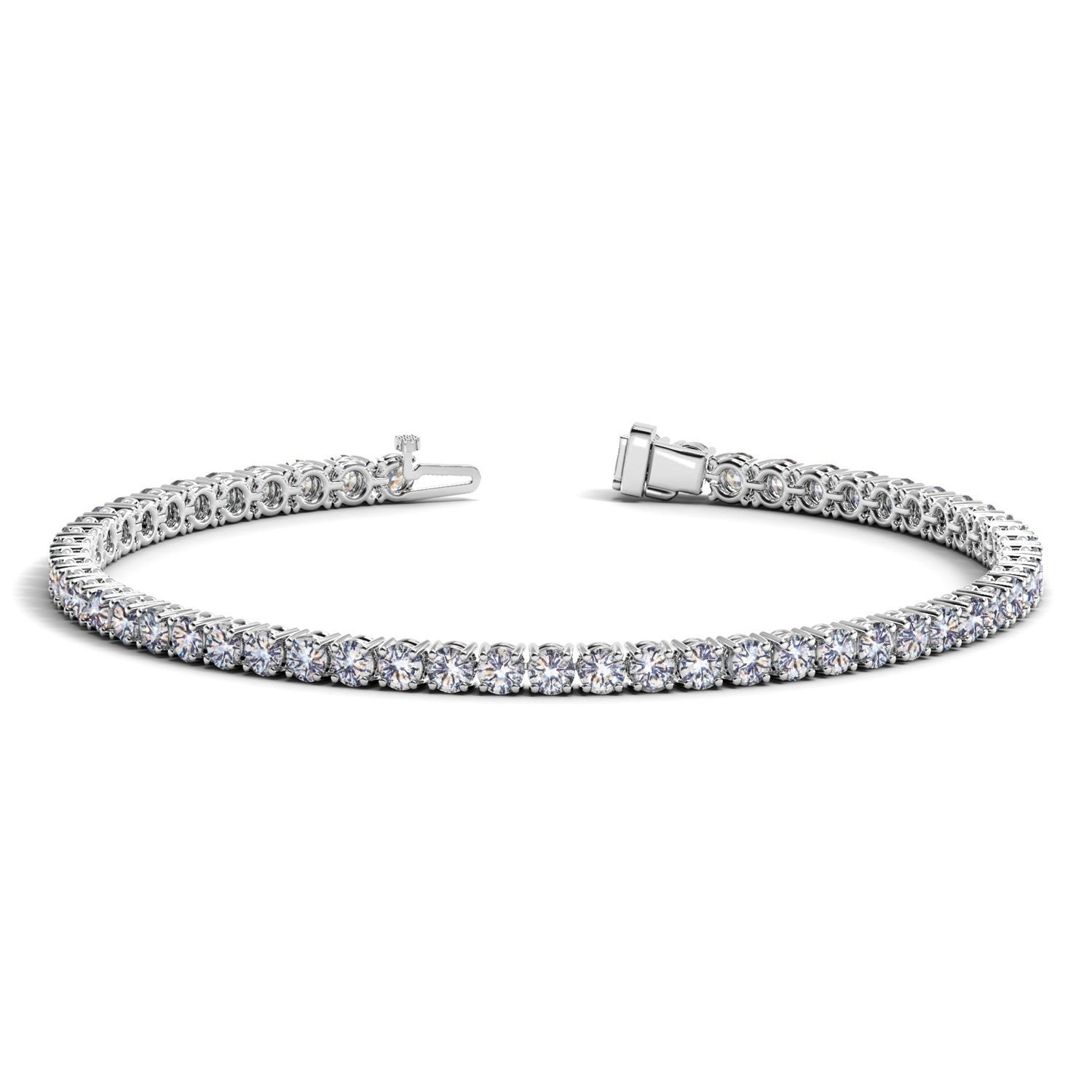 Lab Grown Round Diamond Tennis Bracelet in 14k White Gold (5 cctw F/G VS2/SI1)