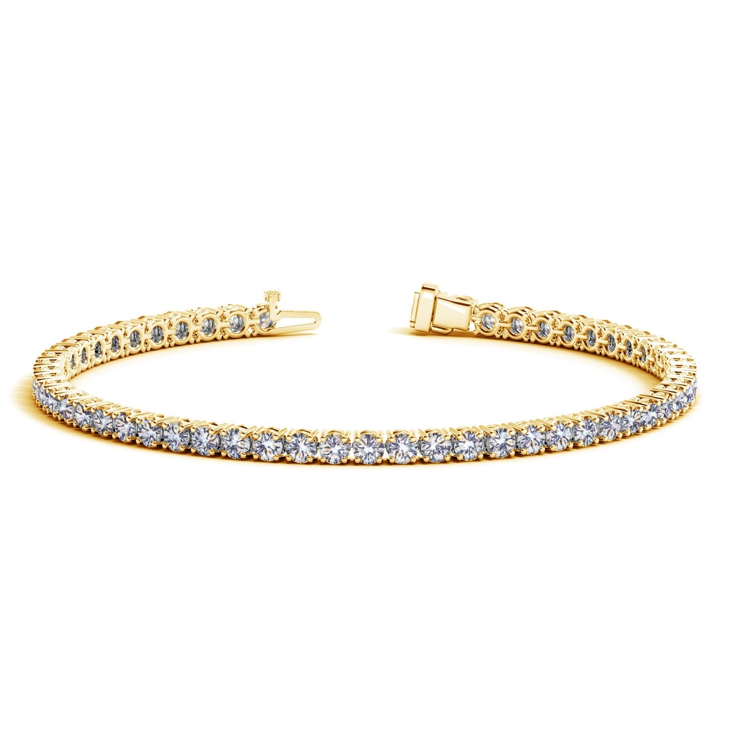Lab Grown Round Diamond Tennis Bracelet in 14k Yellow Gold(5 cctw F/G VS2/SI1)