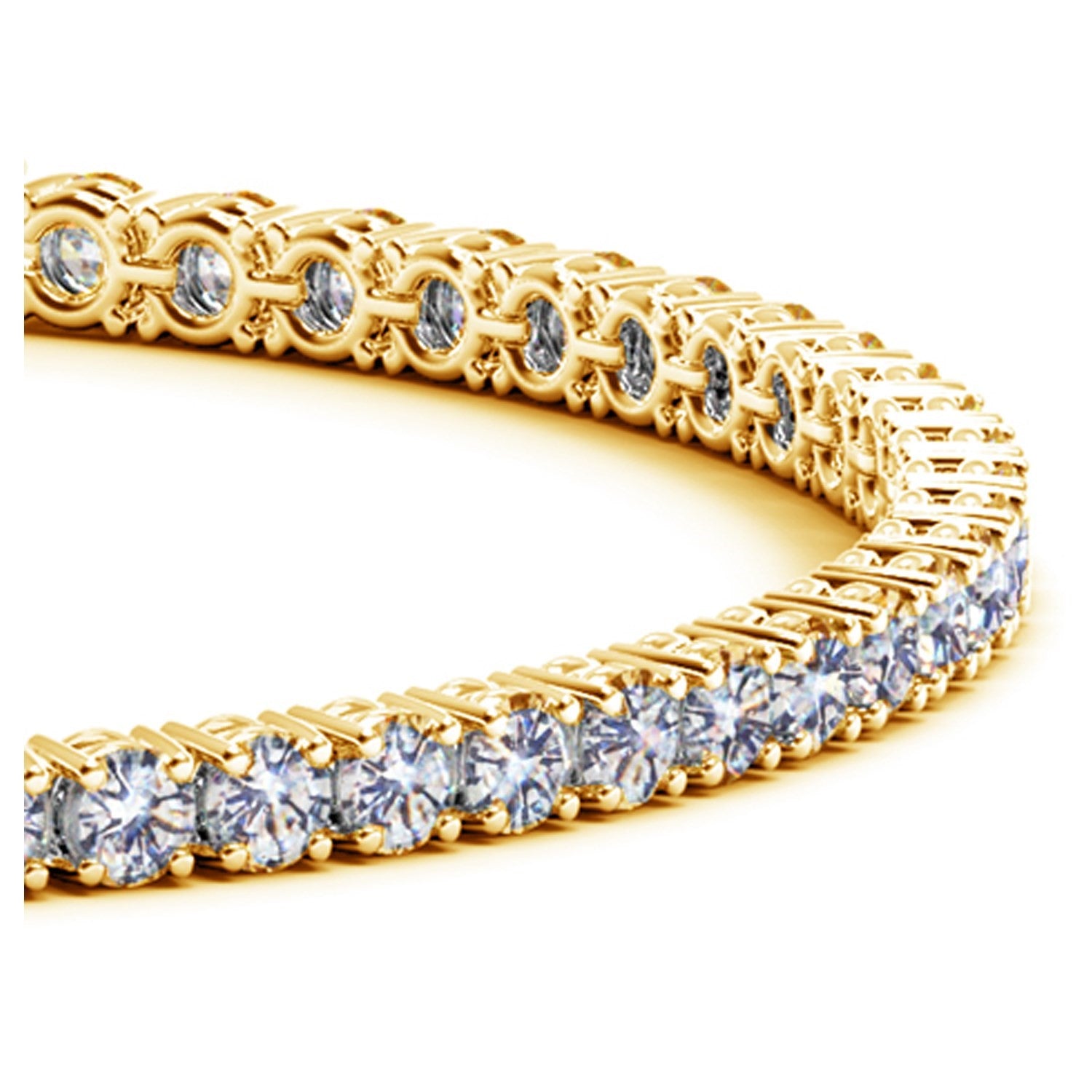 Lab Grown Round Diamond Tennis Bracelet in 14k Yellow Gold(5 cctw F/G VS2/SI1)