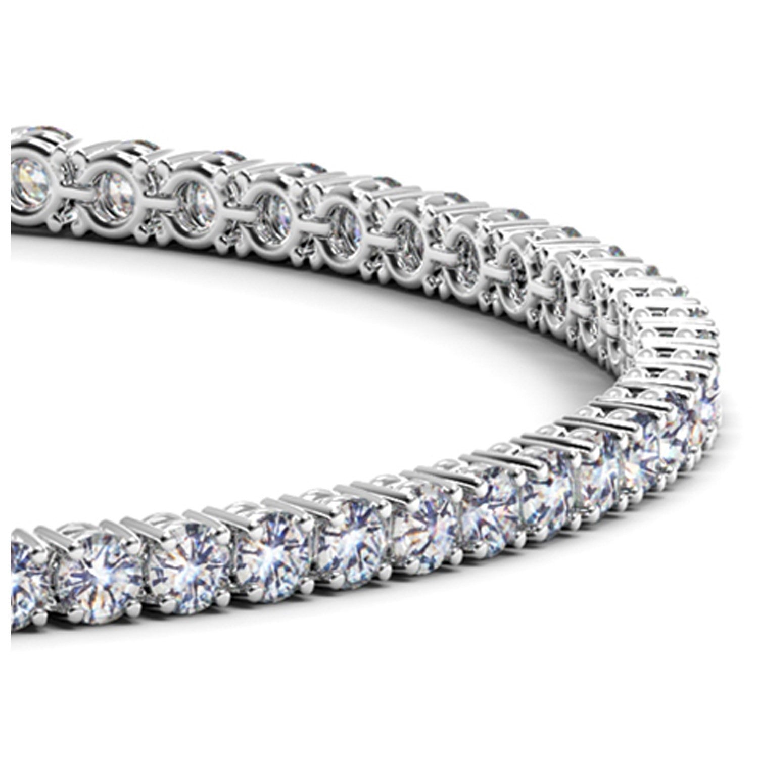 Lab Grown Round Diamond Tennis Bracelet in 14k White Gold (4 cctw F/G VS2/SI1)