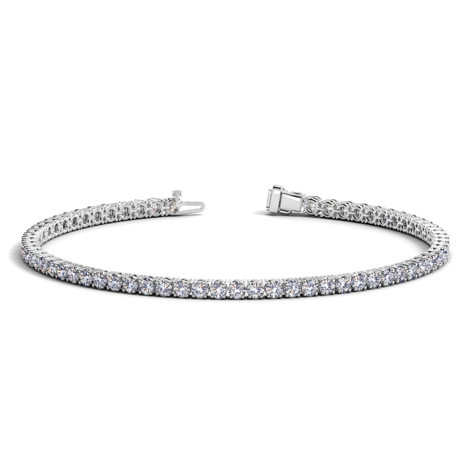 Lab Grown Round Diamond Tennis Bracelet in 14k White Gold (3 cctw F/G VS2/SI1)
