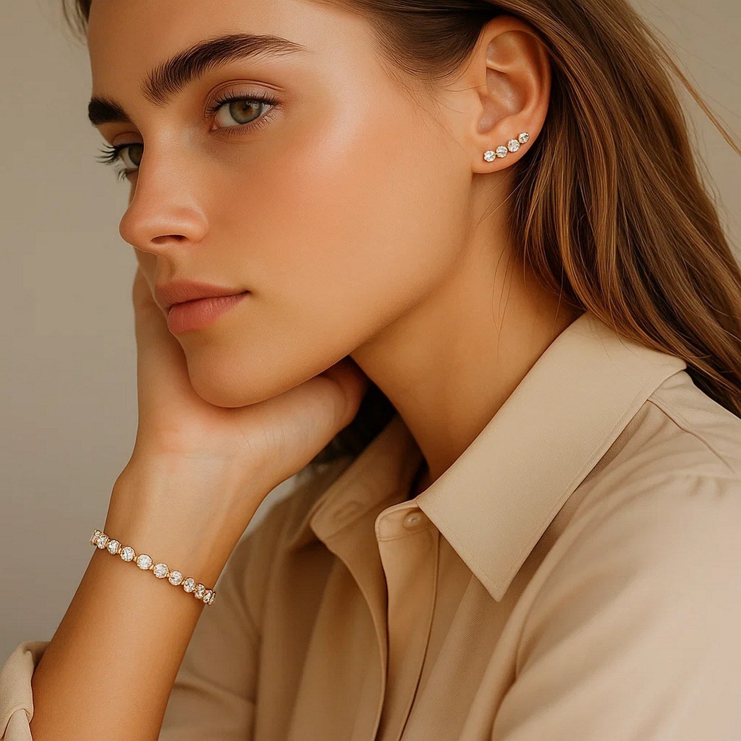 Lab Grown Round Diamond Tennis Bracelet in 14k Yellow Gold (6 cctw F/G VS2/SI1)