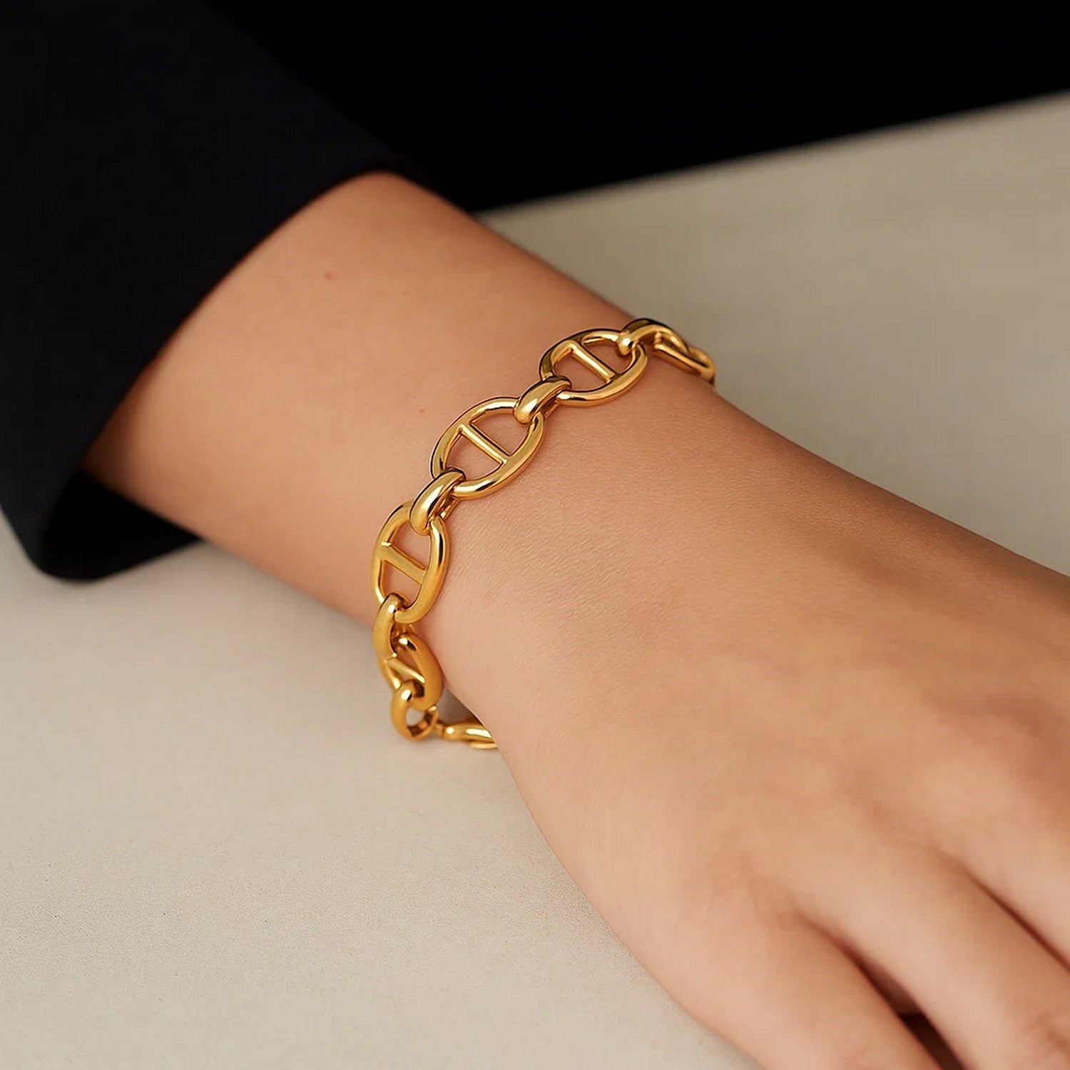 14k Yellow Gold High Polish Mariner Link Bracelet (13.80 mm)