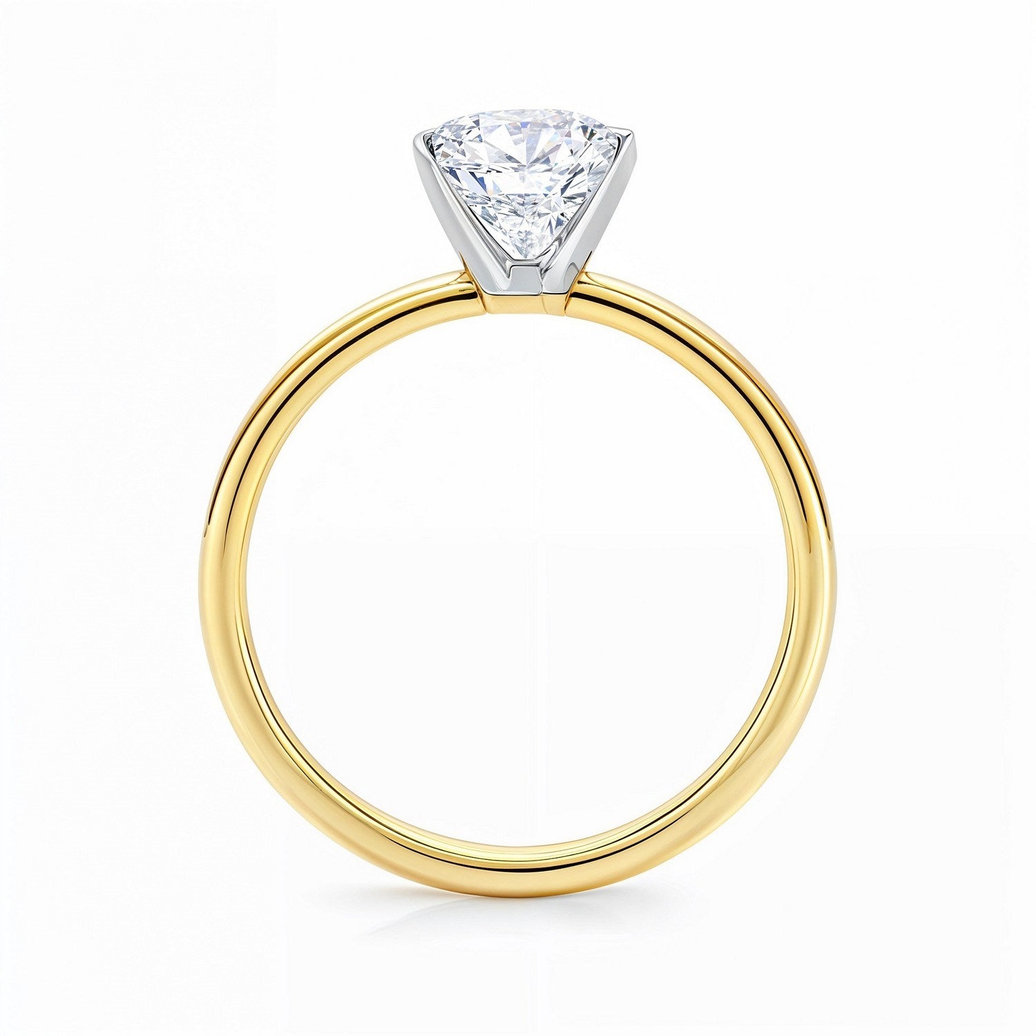3 Carat Radiant Lab Grown IGI G/VS1 Diamond Solitaire Ring in 14K Yellow Gold