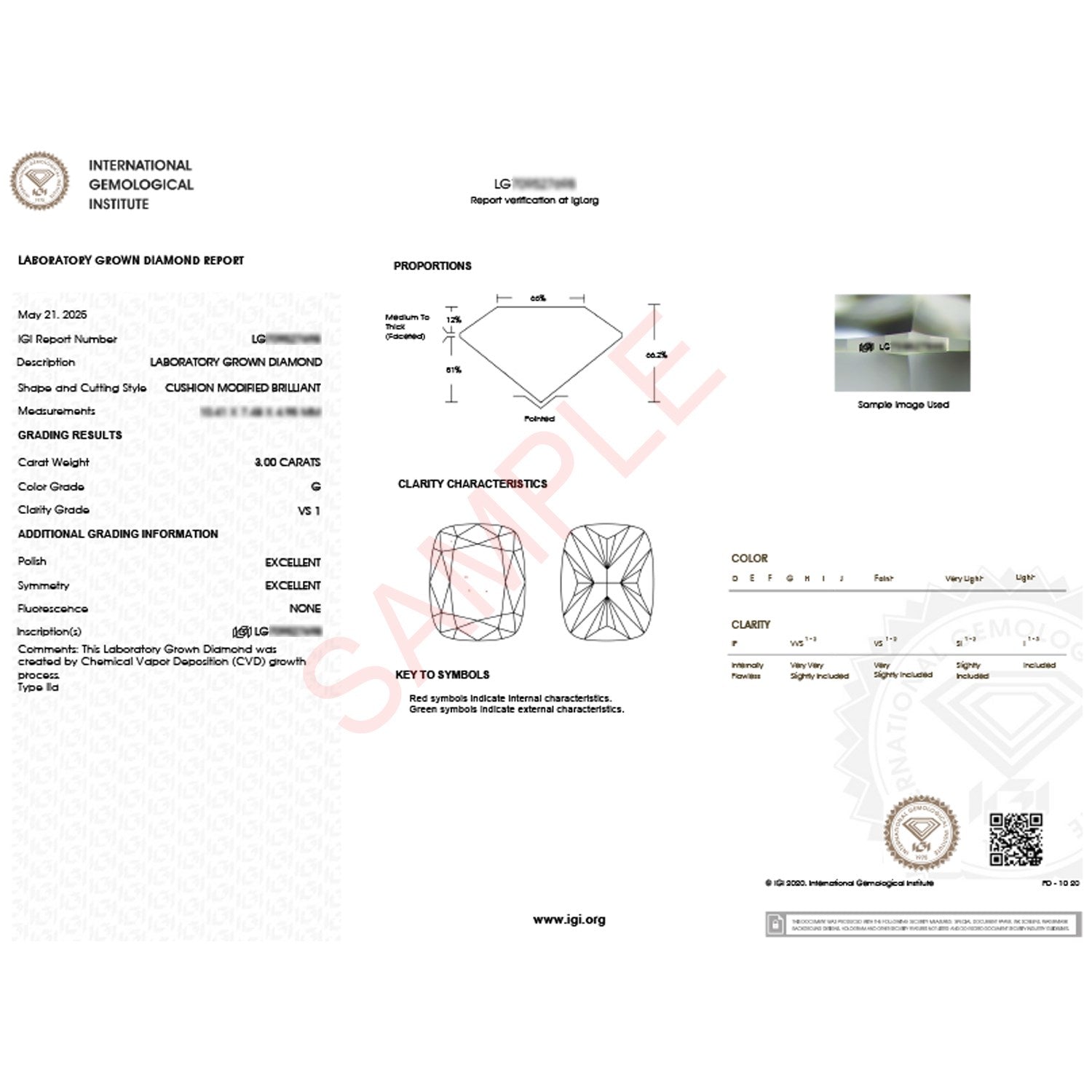 3 Carat Cushion Lab Grown IGI G/VS1 Diamond Solitaire Ring in 10K Yellow Gold