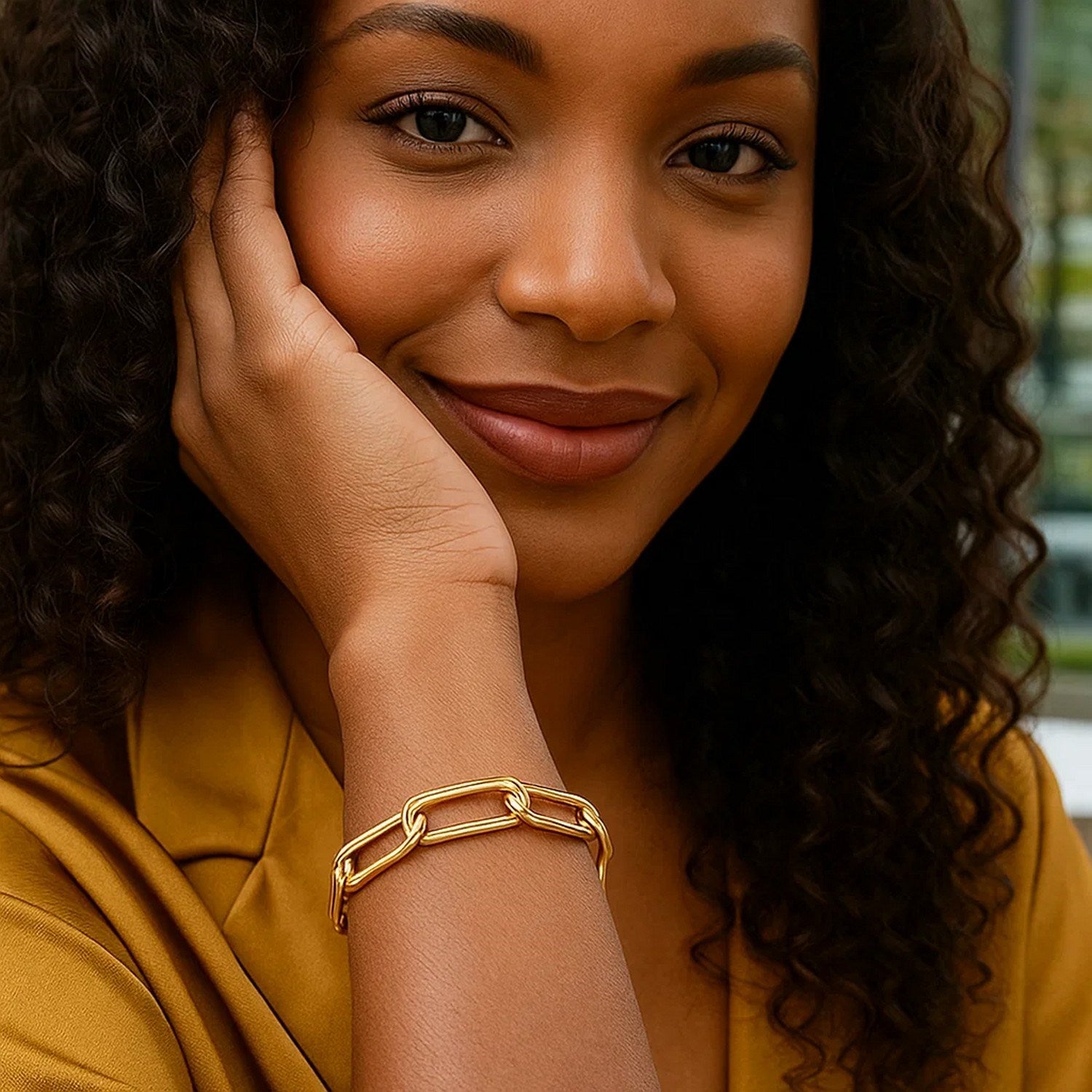 14k Yellow Gold Lite Round Wire Paperclip Bracelet (8.50 mm)