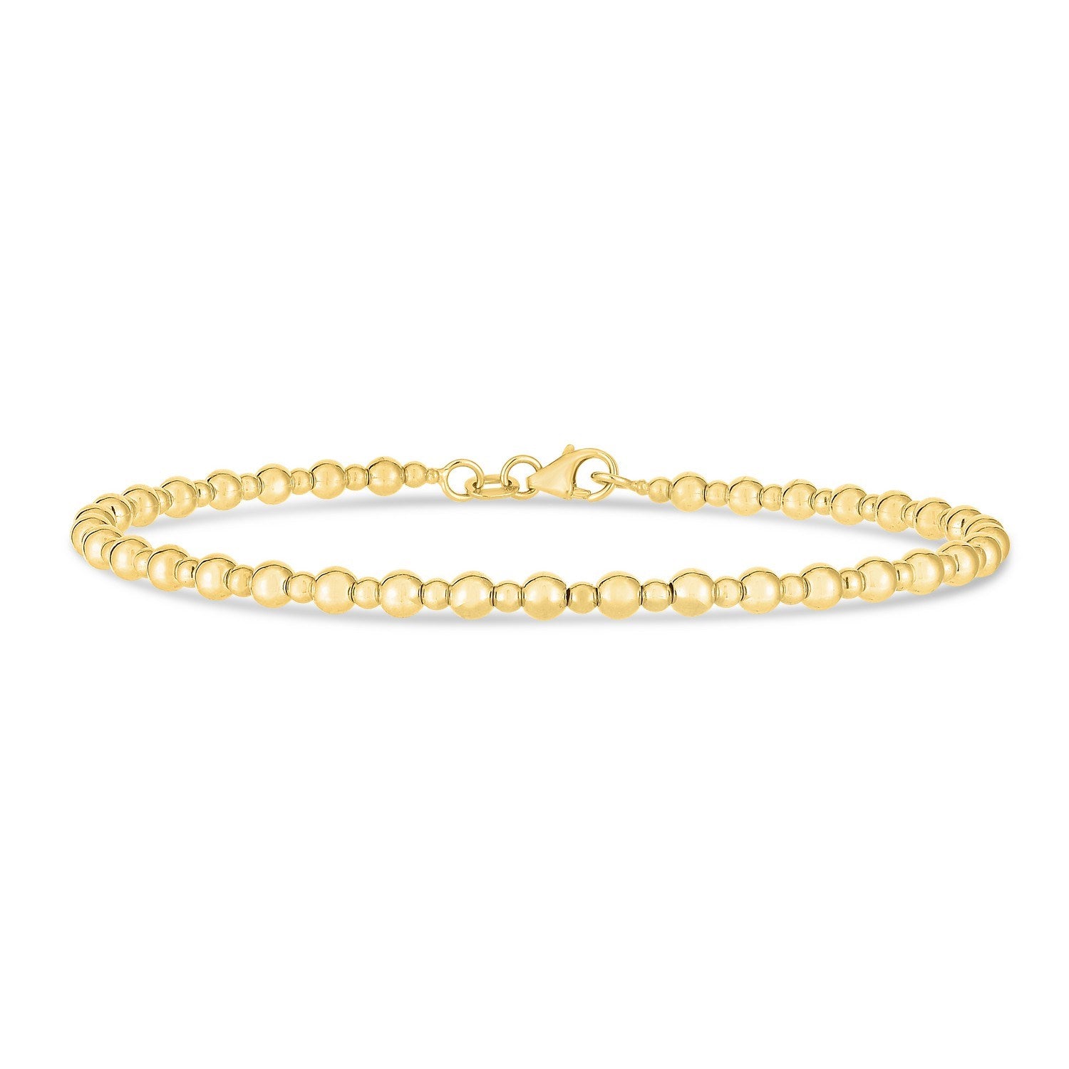 14K Yellow Gold Pallina Bead Bracelet (3.00 mm)