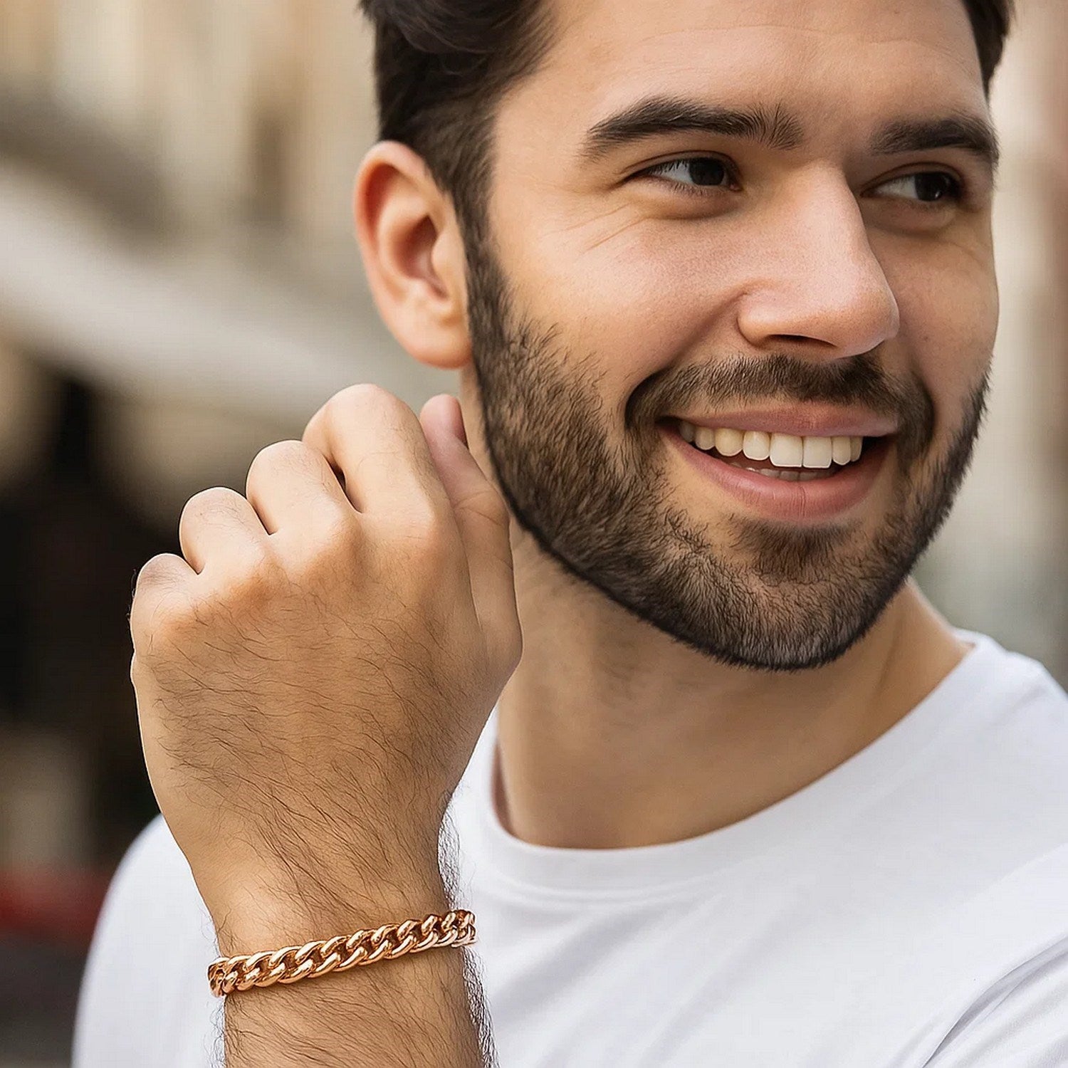 14k Rose Gold Classic Miami Cuban Solid Bracelet (6.10 mm)