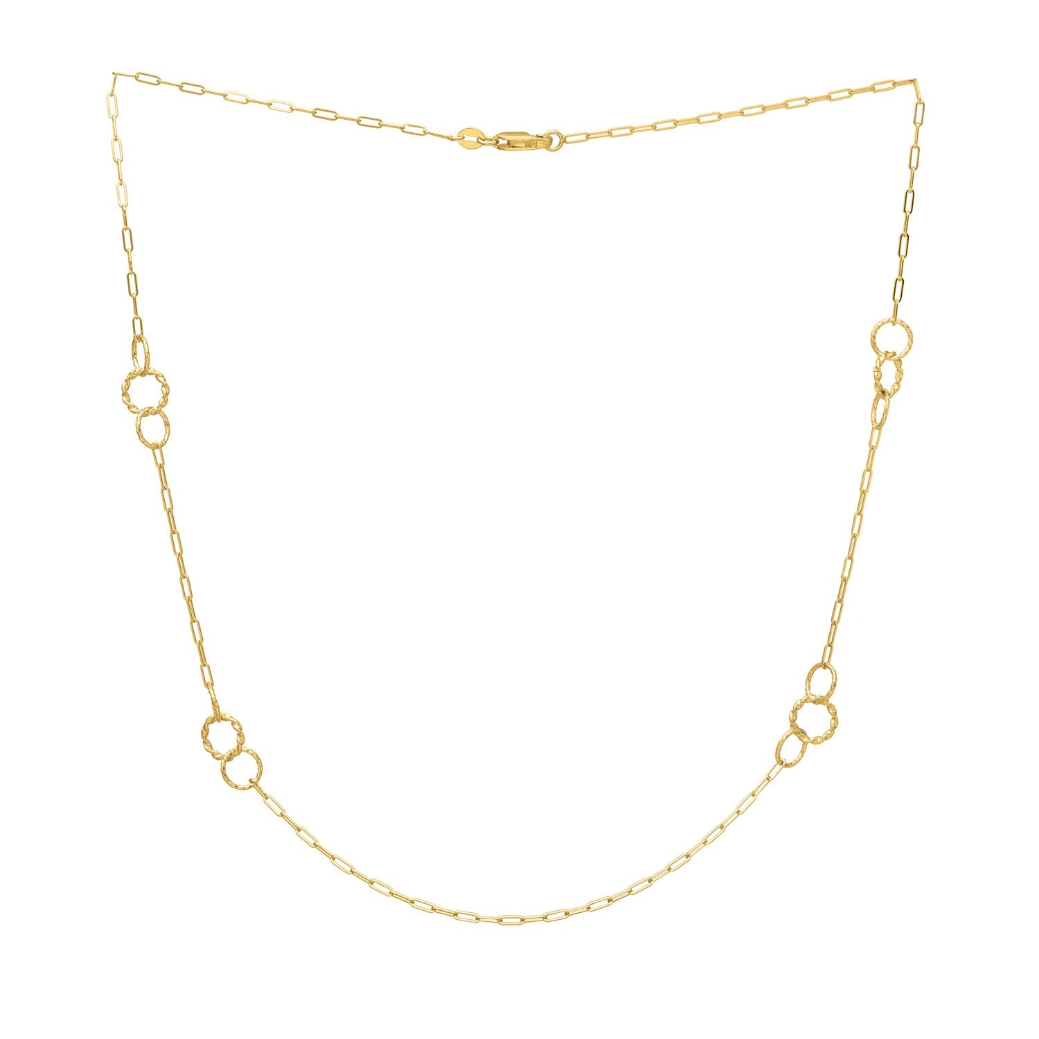 Twistted Link Necklace in 14K Yellow Gold