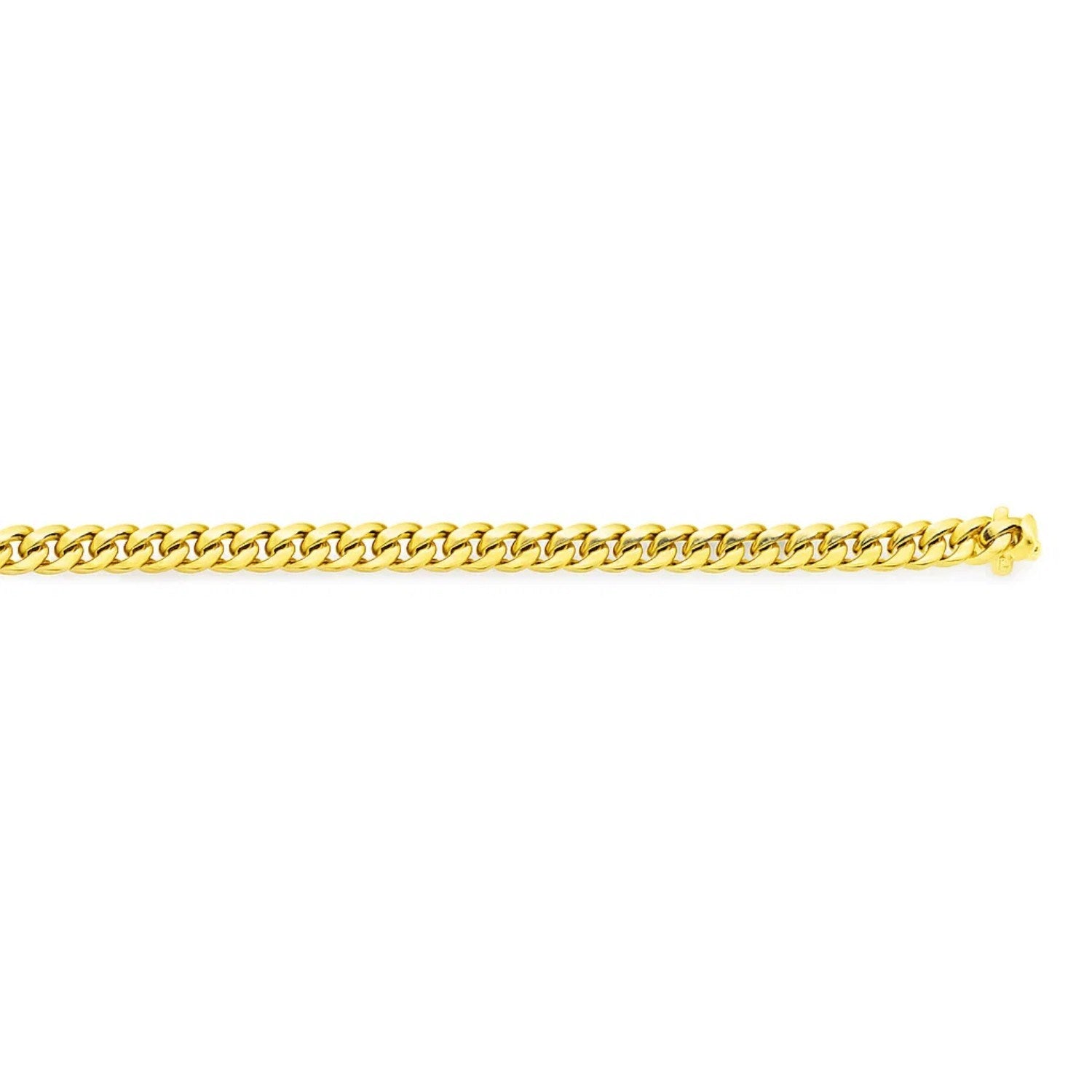 14k Yellow Gold Classic Miami Cuban Solid Bracelet (3.20 mm)