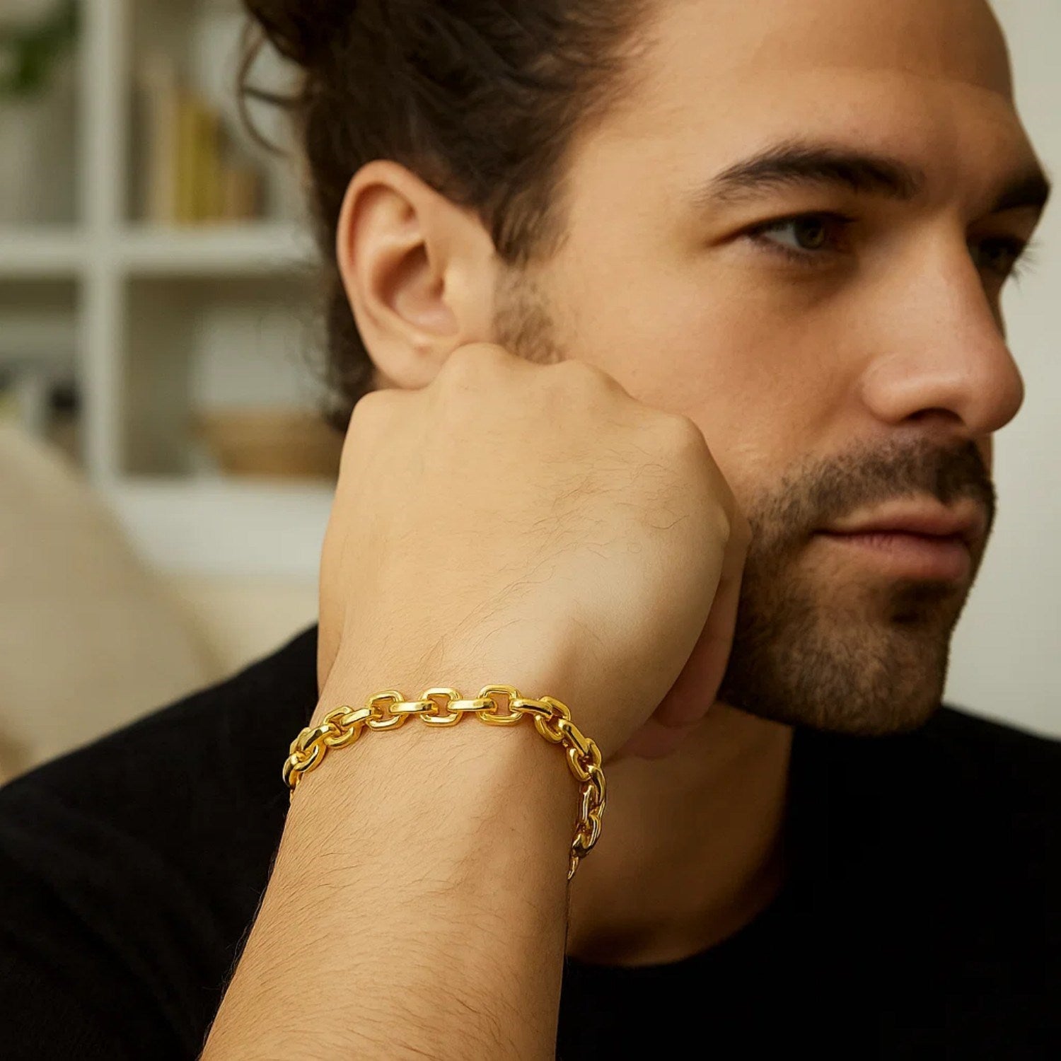 14k Yellow Gold French Cable Chain Bracelet (4.80 mm)