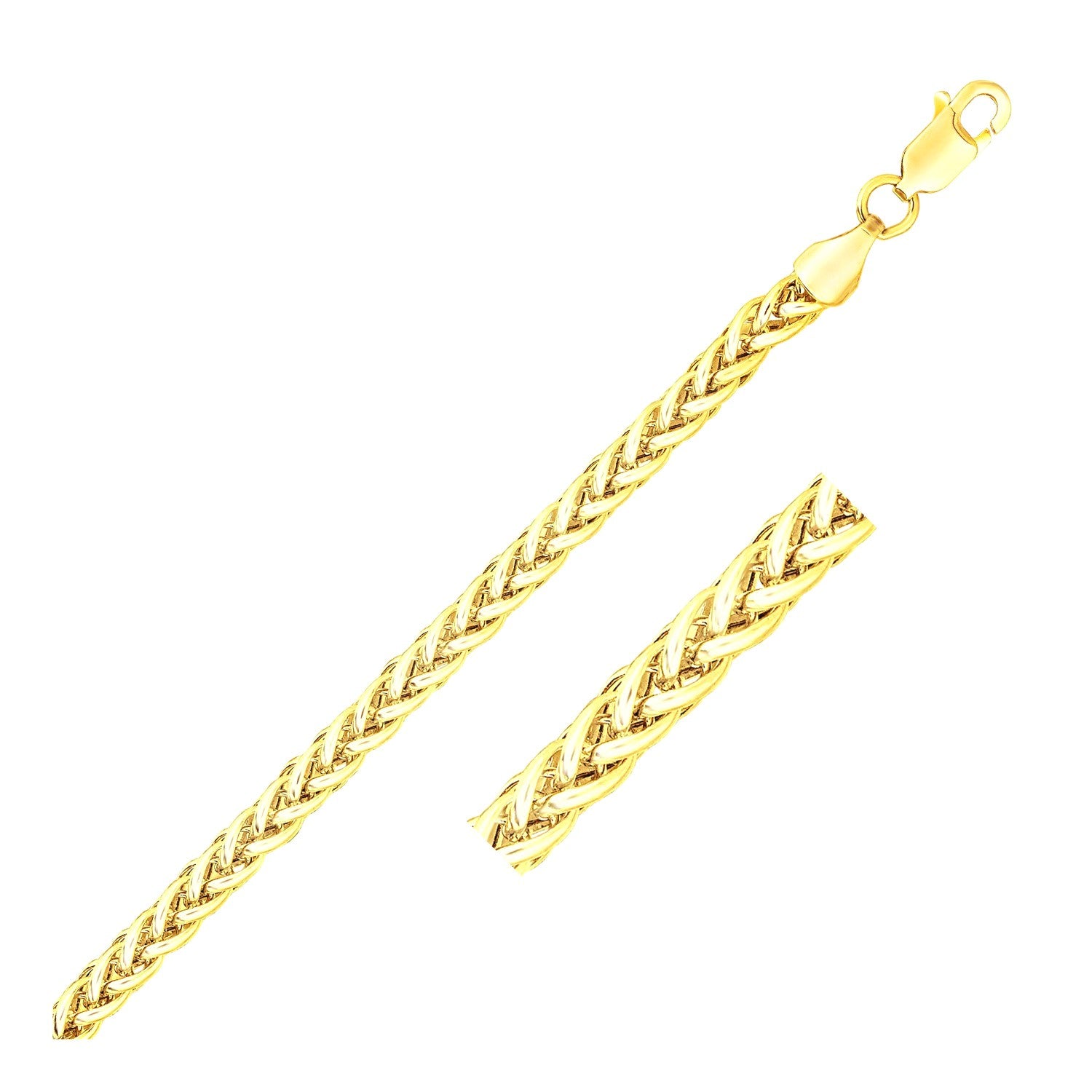 14k Yellow Gold Light Weight Wheat Bracelet (3.20 mm)