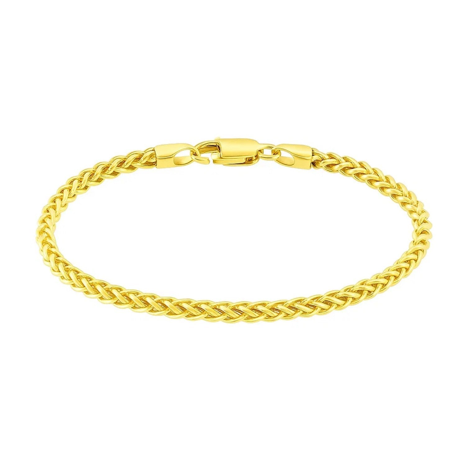 14k Yellow Gold Light Weight Wheat Bracelet (3.20 mm)