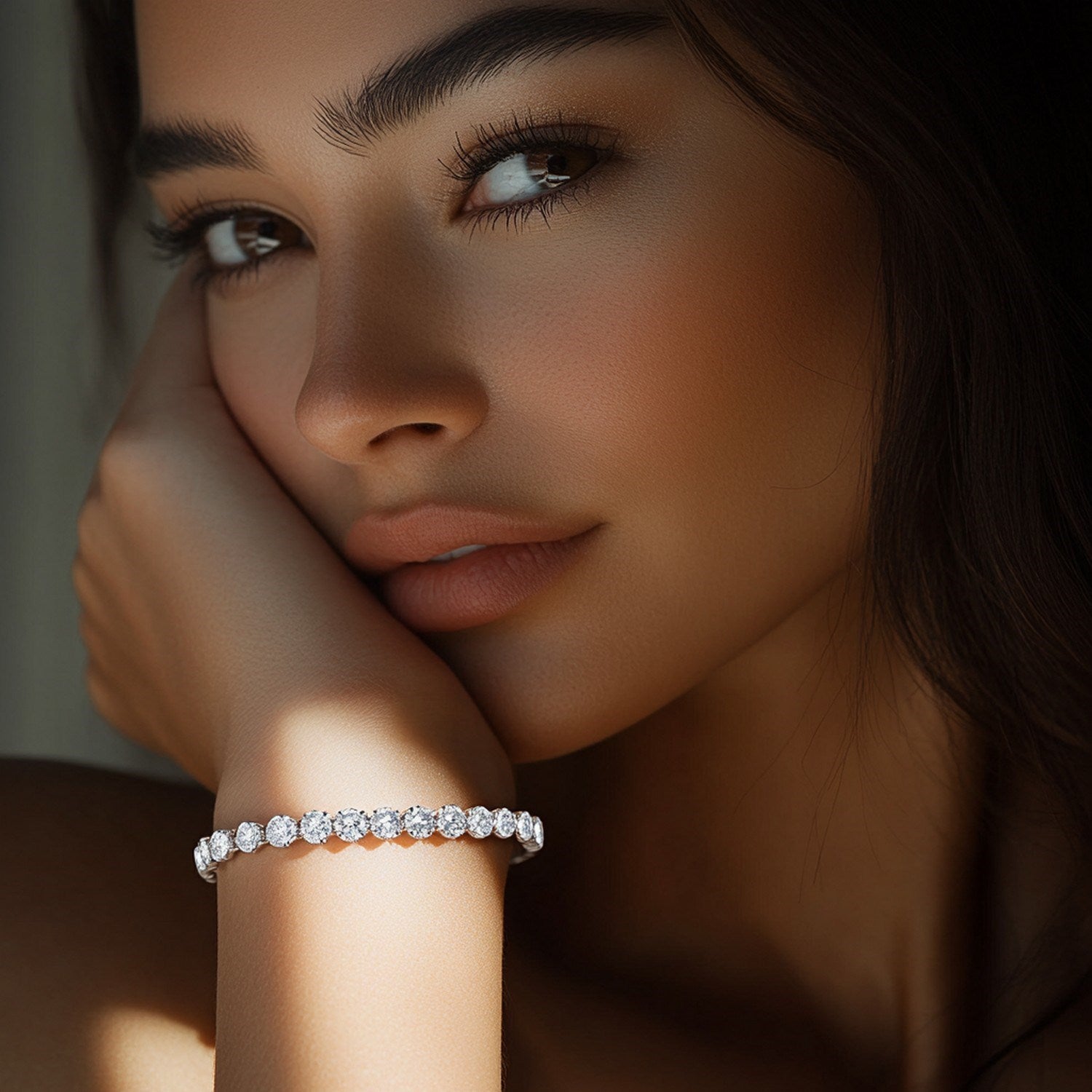 Lab Grown Round Diamond Tennis Bracelet in 14k White Gold (8 cctw F/G VS2/SI1)