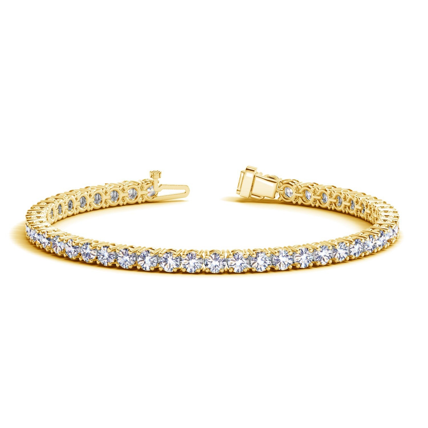 Lab Grown Round Diamond Tennis Bracelet in 14k Yellow Gold (8 cctw F/G VS2/SI1)