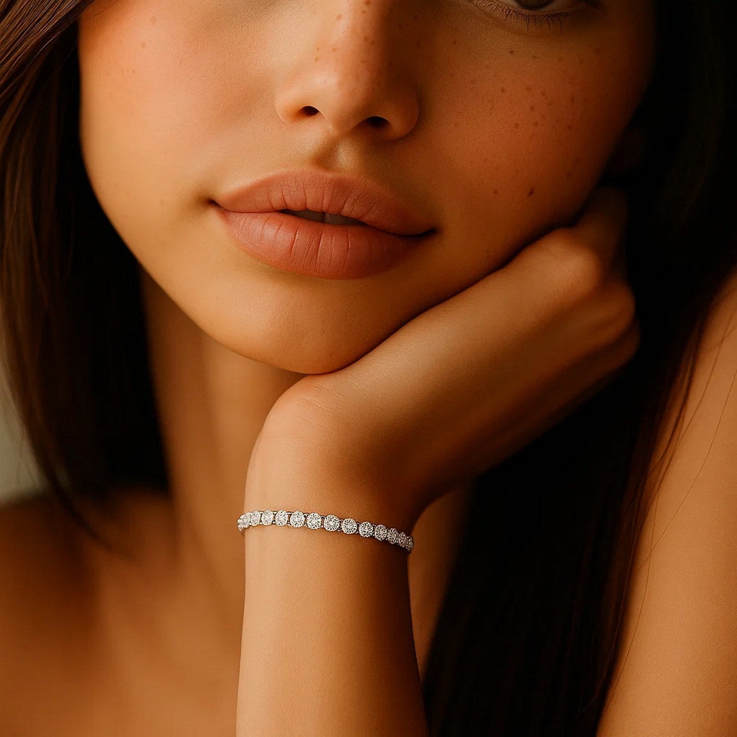 Lab Grown Round Diamond Tennis Bracelet in 14k White Gold (4 cctw F/G  VS2/SI1)