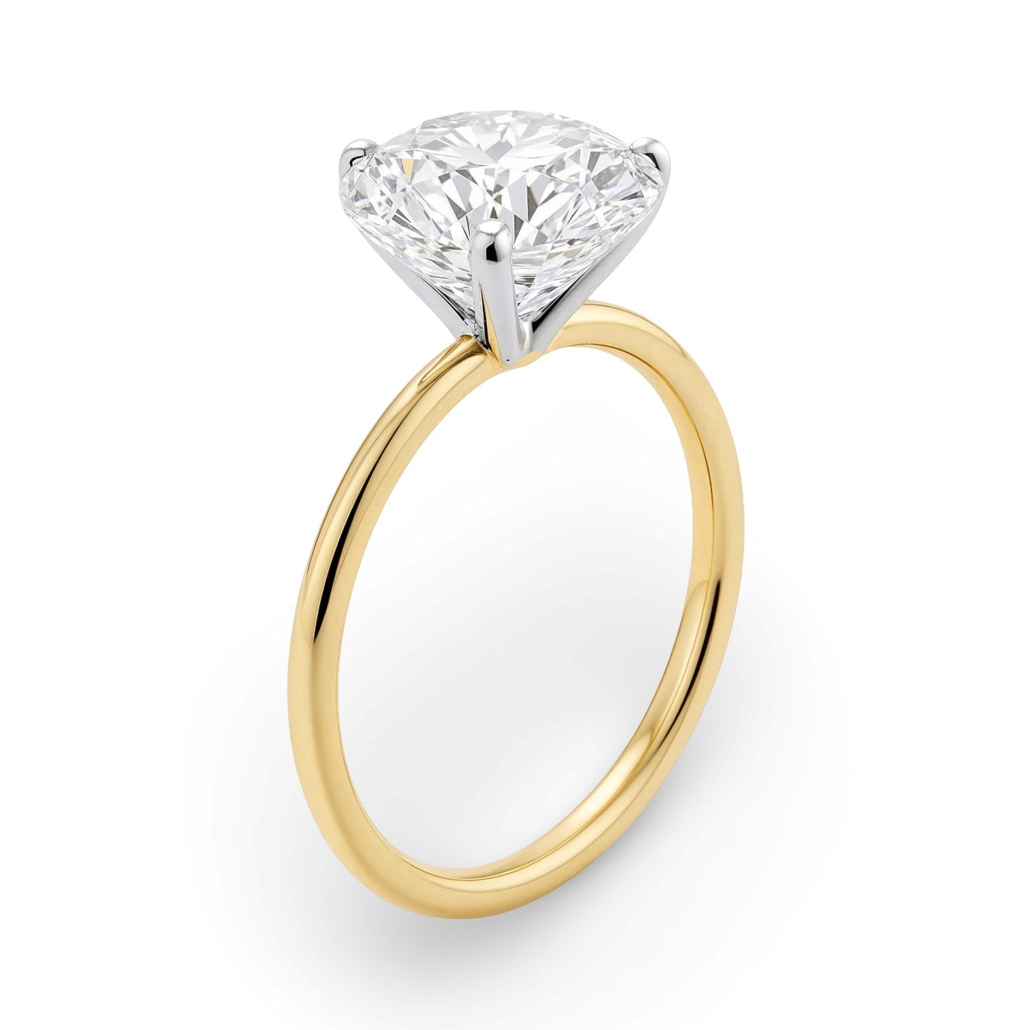 2 Carat Round Lab Grown IGI G/VS1 Diamond Solitaire Ring in 10K Yellow Gold