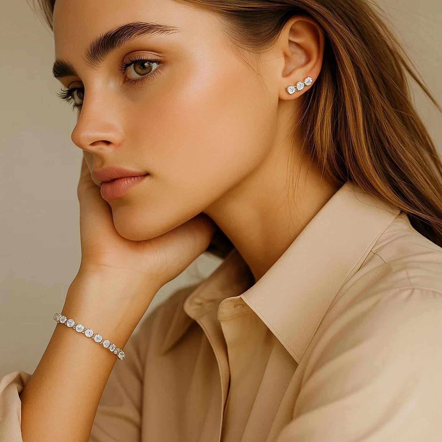 Lab Grown Round Diamond Tennis Bracelet in 14k White Gold (6 cctw F/G  VS2/SI1)