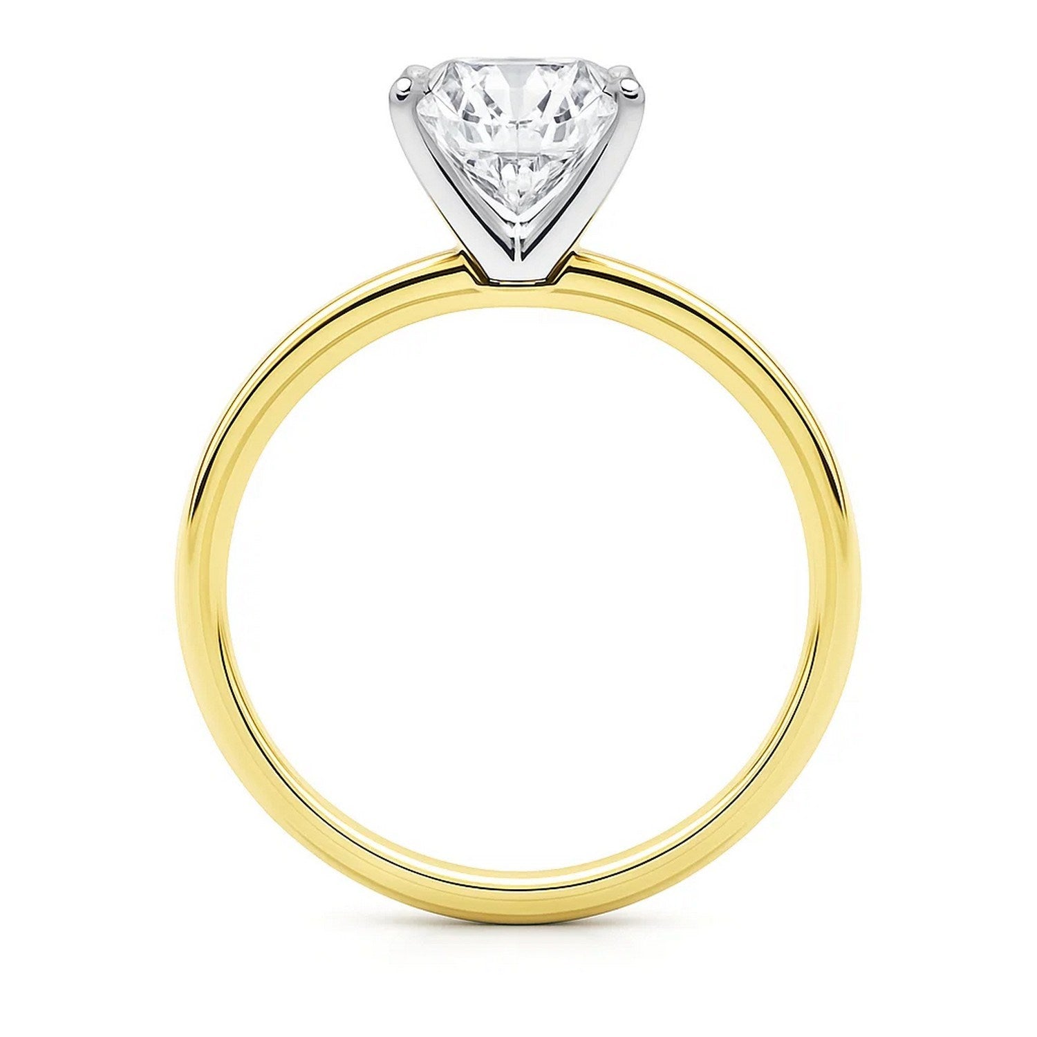 3 Carat Cushion Lab Grown IGI G/VS1 Diamond Solitaire Ring in 10K Yellow Gold