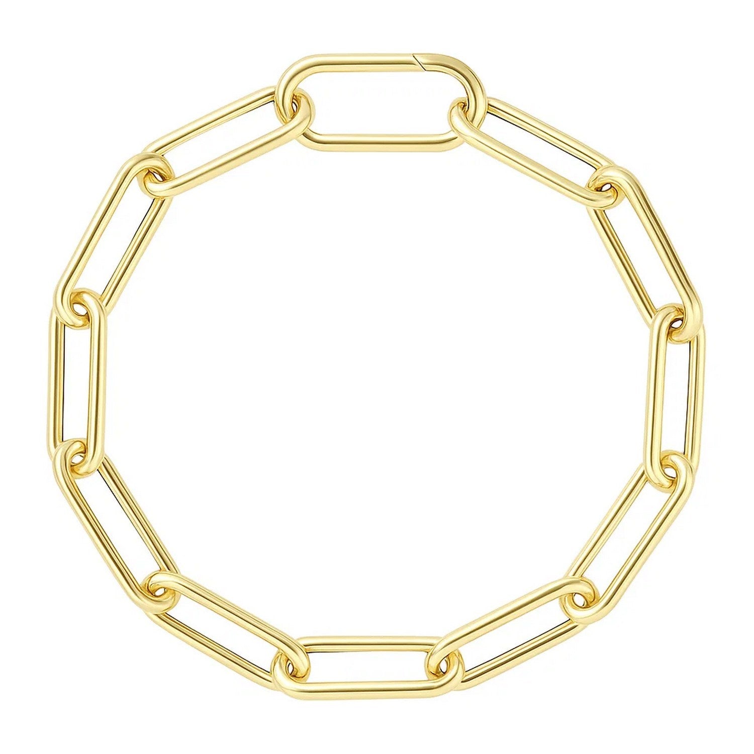 14k Yellow Gold Lite Round Wire Paperclip Bracelet  (8.50 mm)