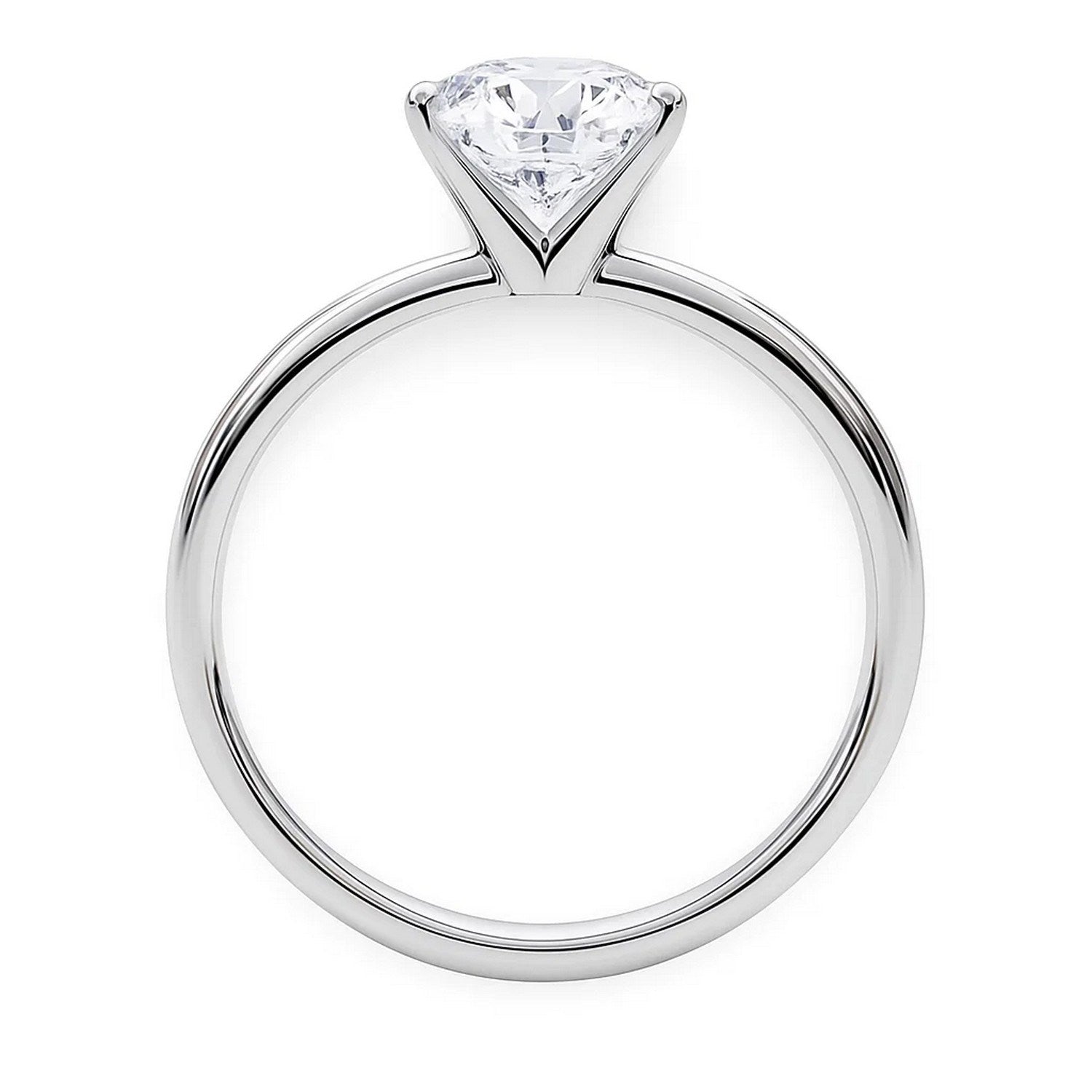 5 Carat Round Lab Grown IGI G/VS1 Diamond Solitaire Ring in 14K White Gold