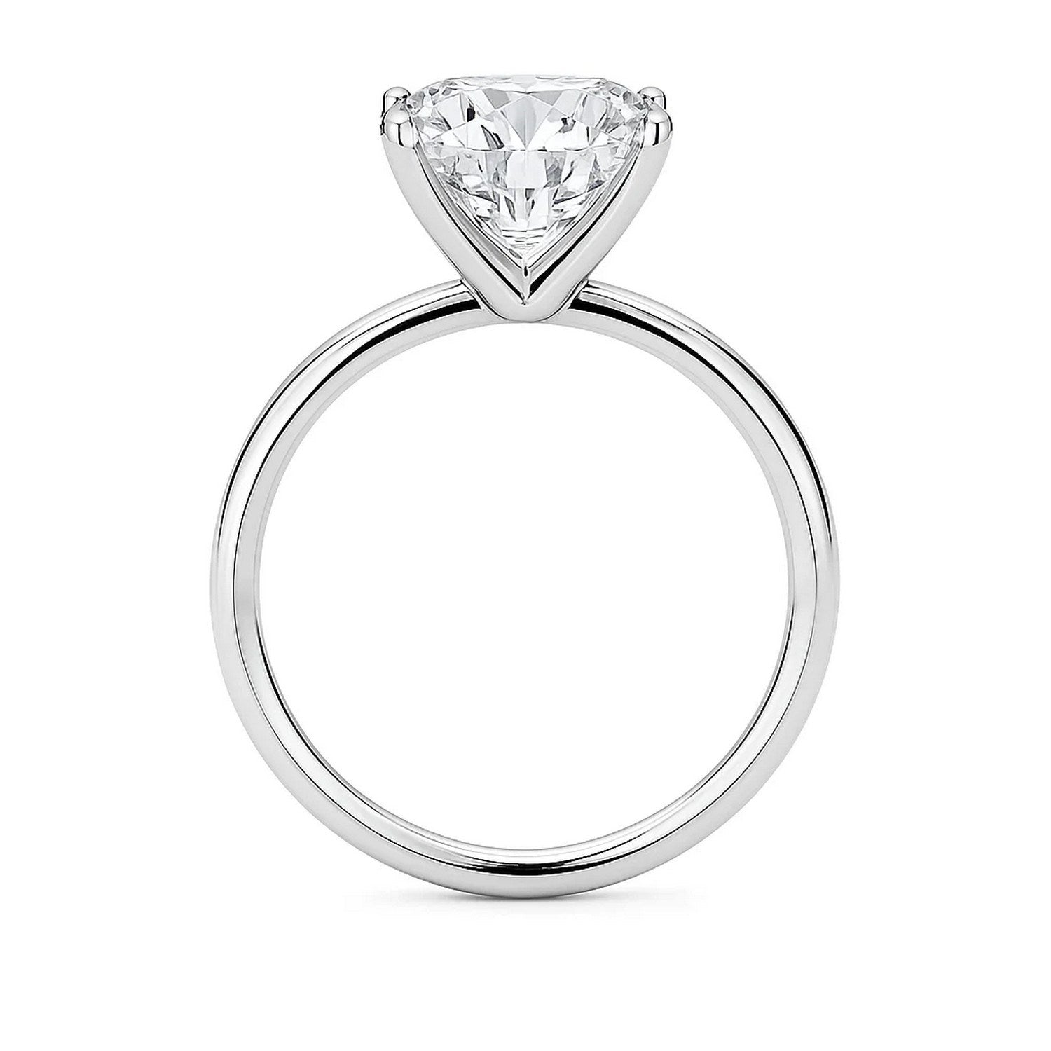 5 Carat Cushion Lab Grown IGI G/VS1 Diamond Solitaire Ring in 14K White Gold
