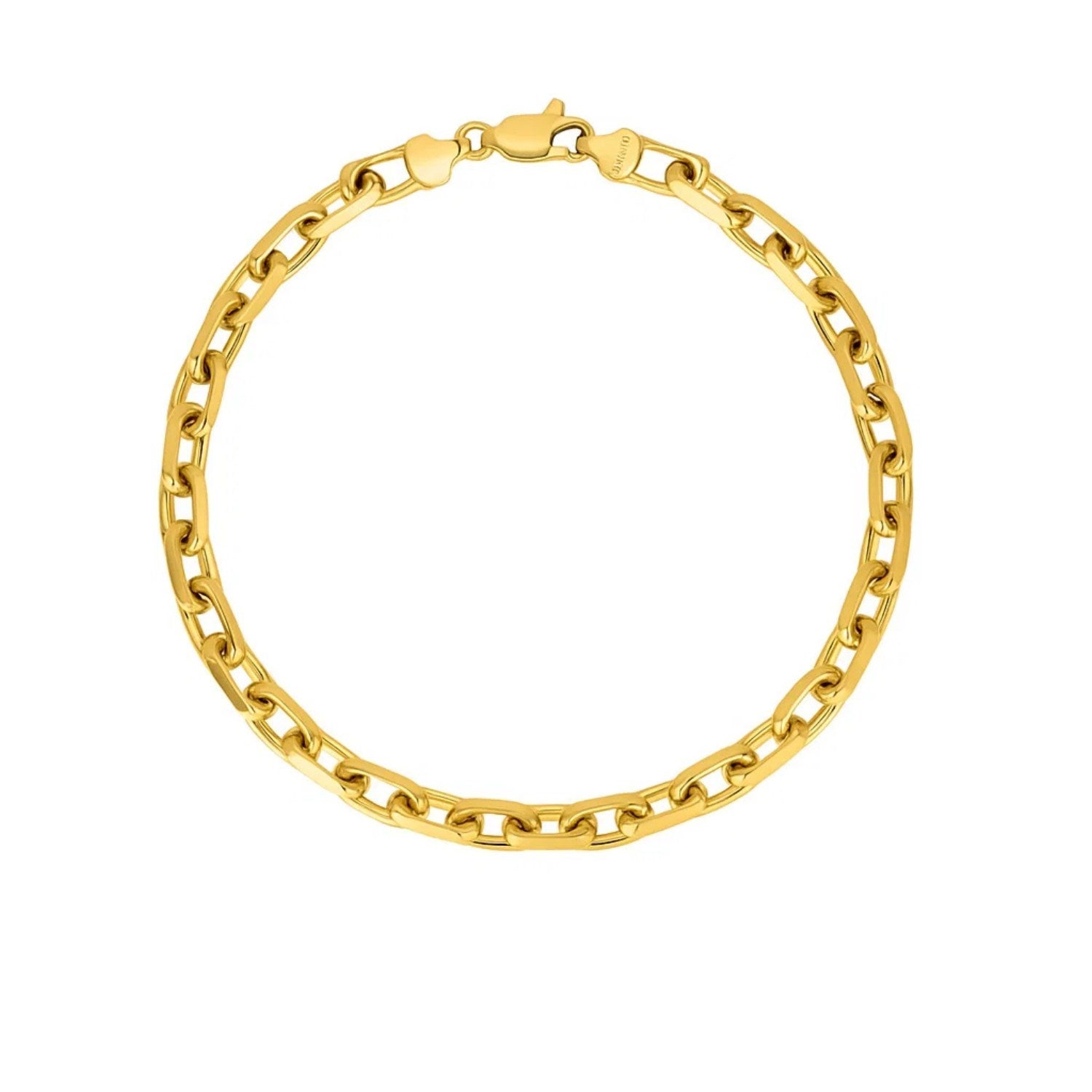 14k Yellow Gold French Cable Chain Bracelet  (4.80 mm)