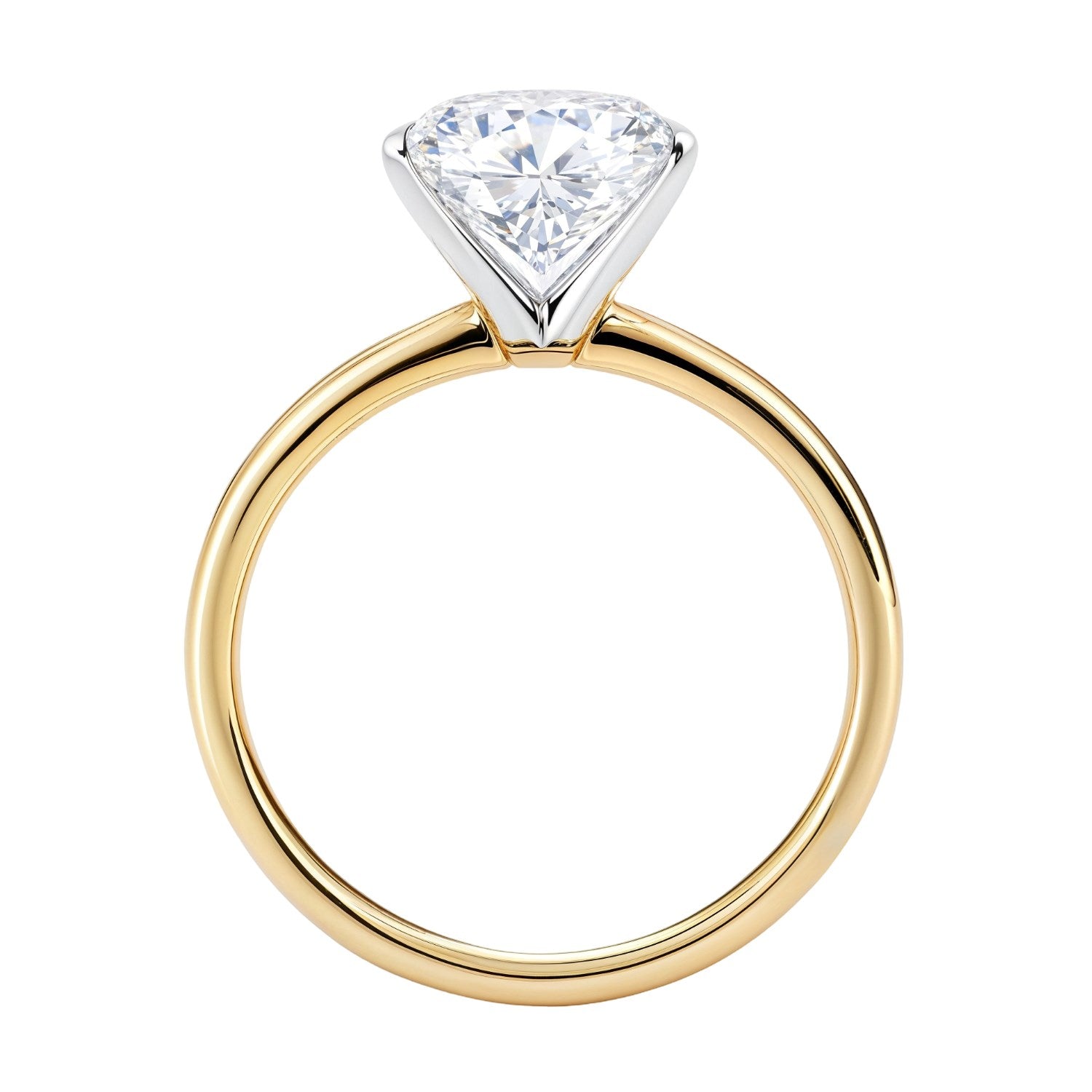 2 Carat Oval Lab Grown IGI G/VS1 Diamond Solitaire Ring in 14K Yellow Gold