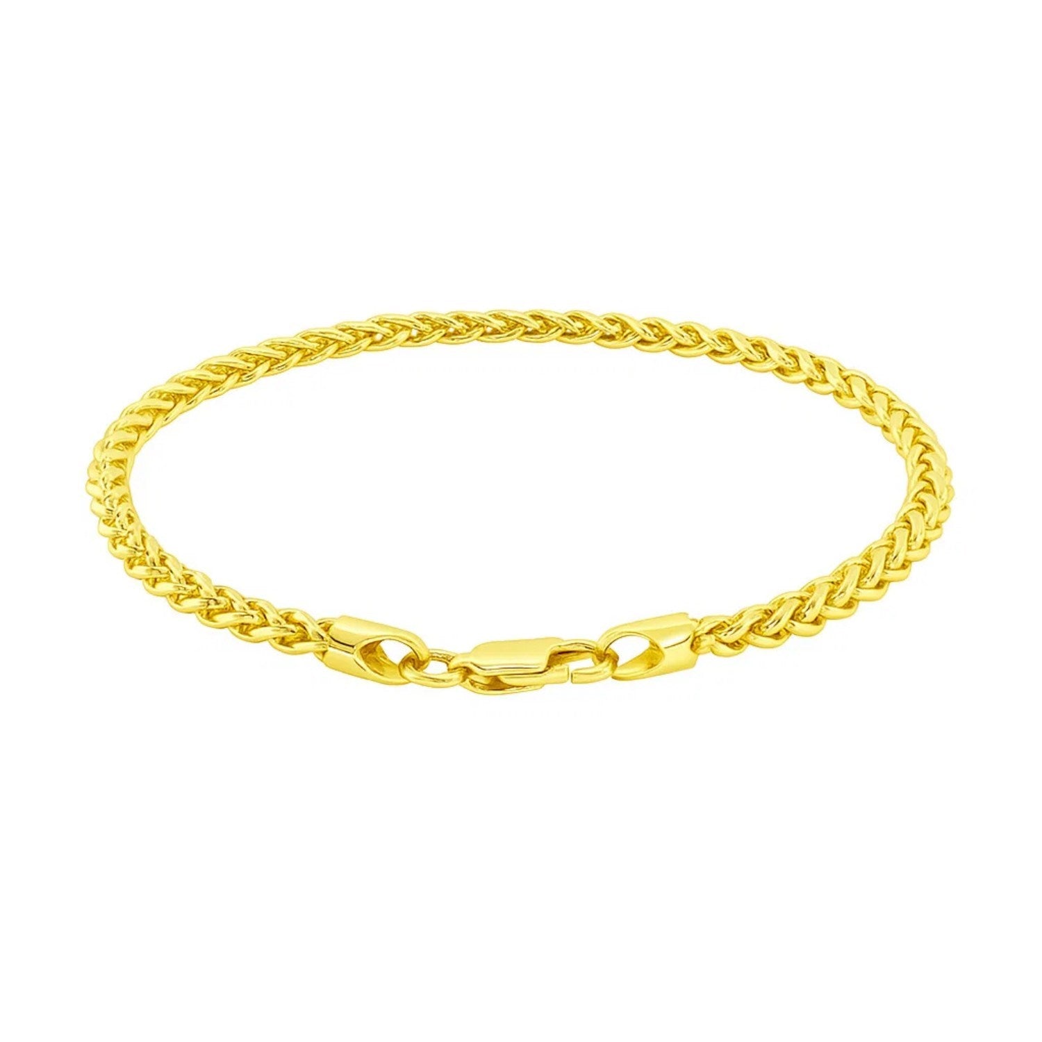 14k Yellow Gold Light Weight Wheat Bracelet  (3.20 mm)