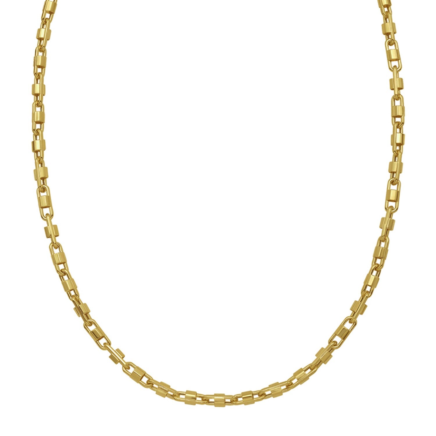 14K Yellow Gold Square Byzantine Chain Necklace (2.00 mm)