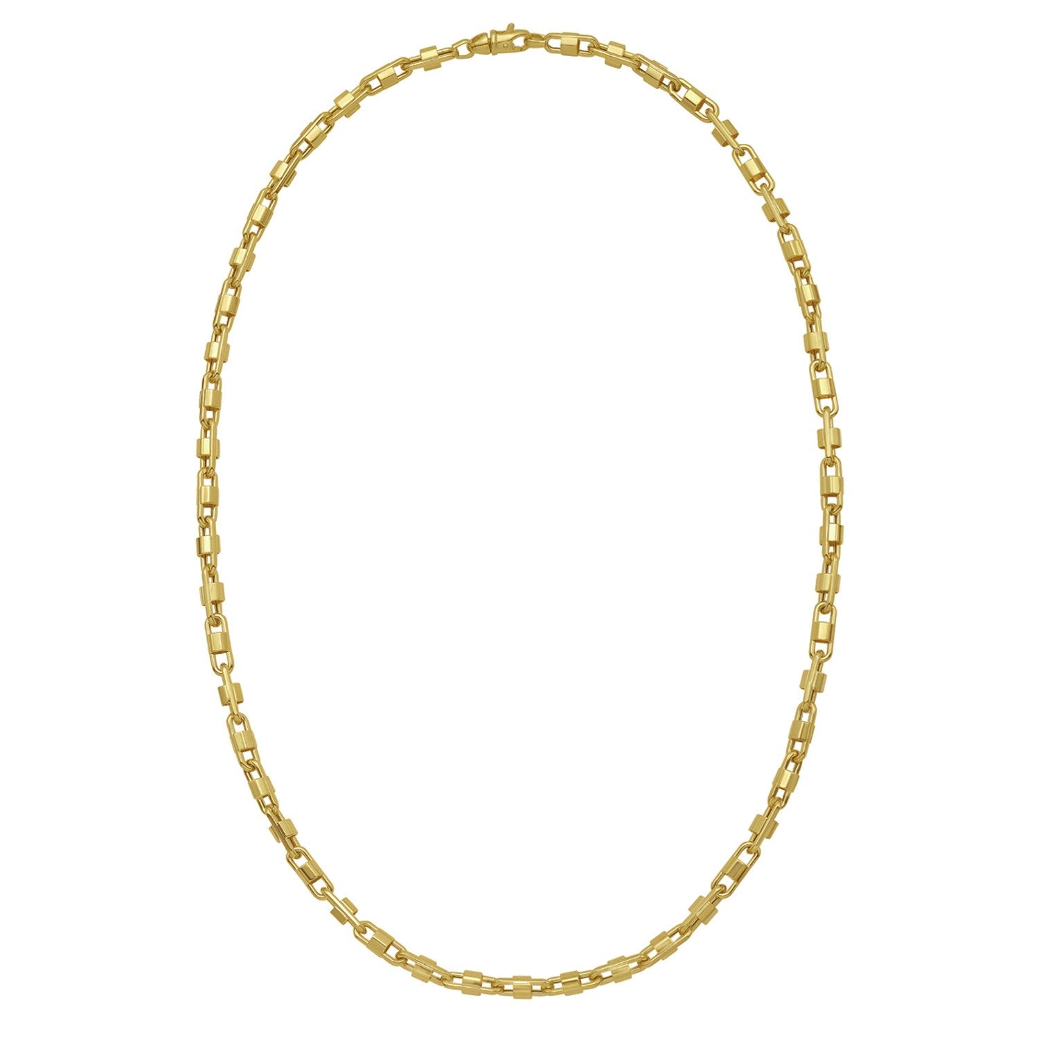 14K Yellow Gold Square Byzantine Chain Necklace (2.00 mm)