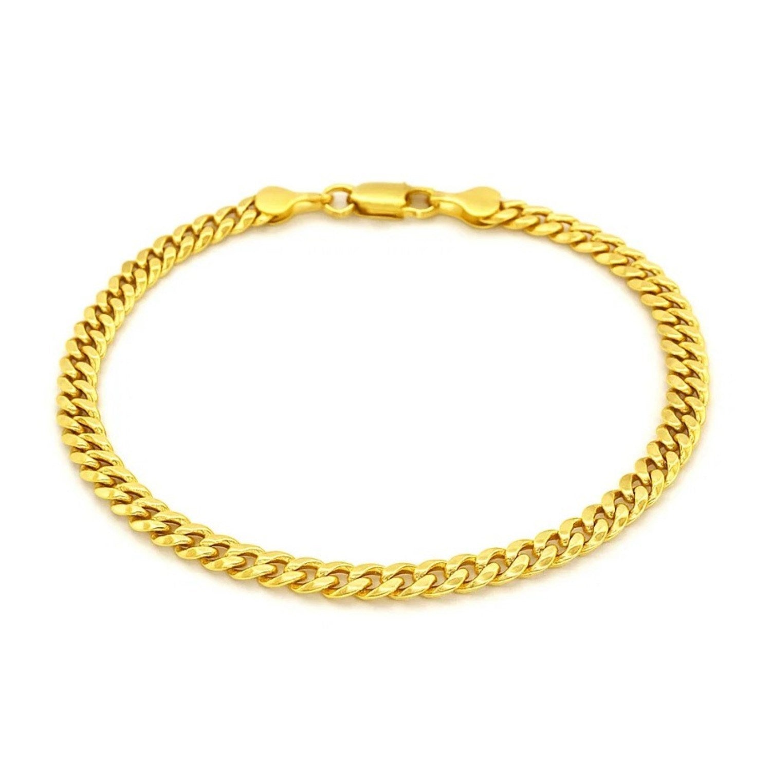 10k Yellow Gold Miami Cuban Semi Solid Bracelet (4.50 mm)