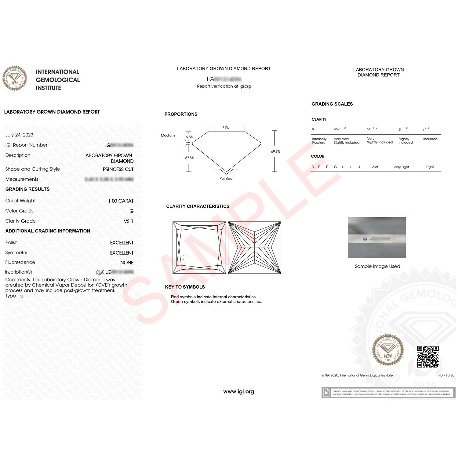 1 Carat Princess Lab Grown IGI G/VS1 Diamond Solitaire Ring in 14K Yellow Gold